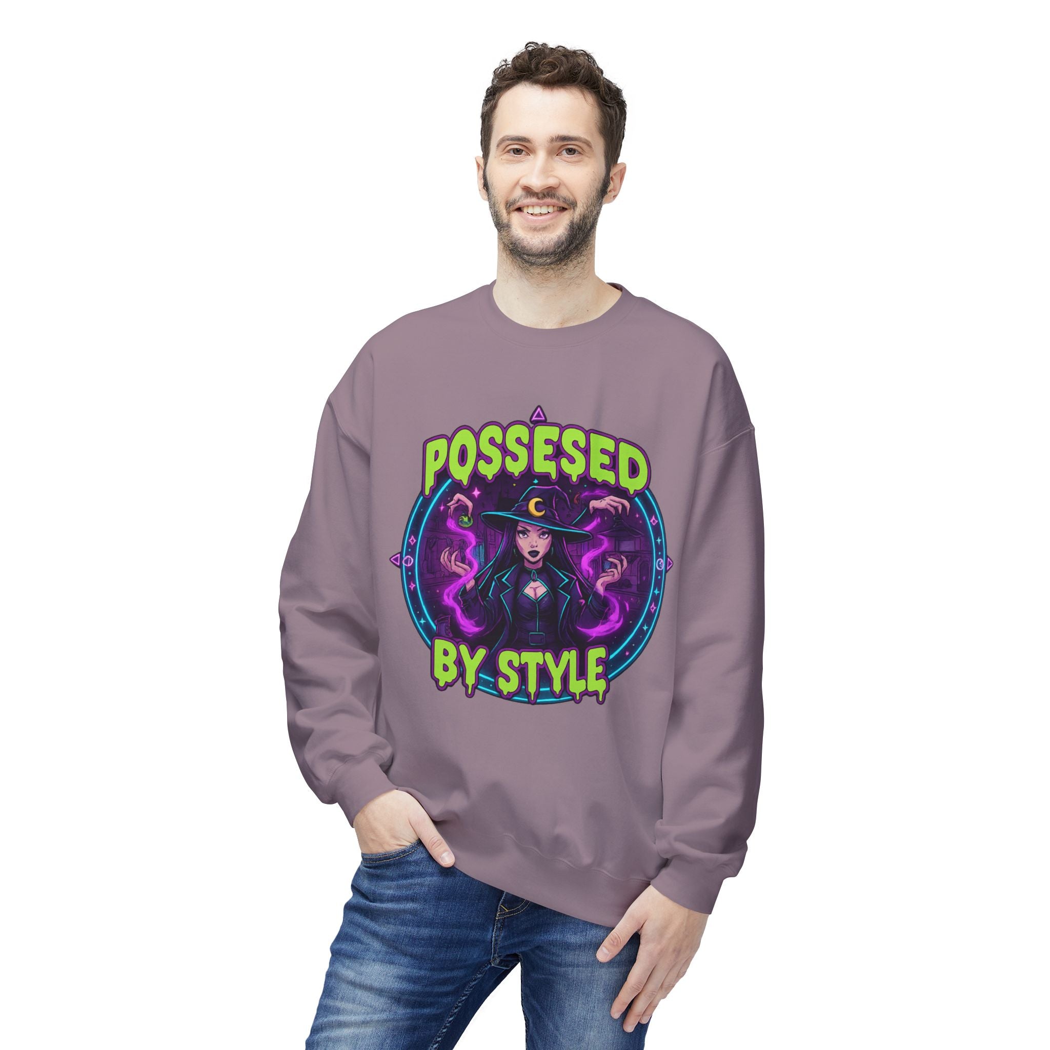 Possessed by Style 2 - Crewneck Unisex Sweatshirt - Cozy Halloween Apparel