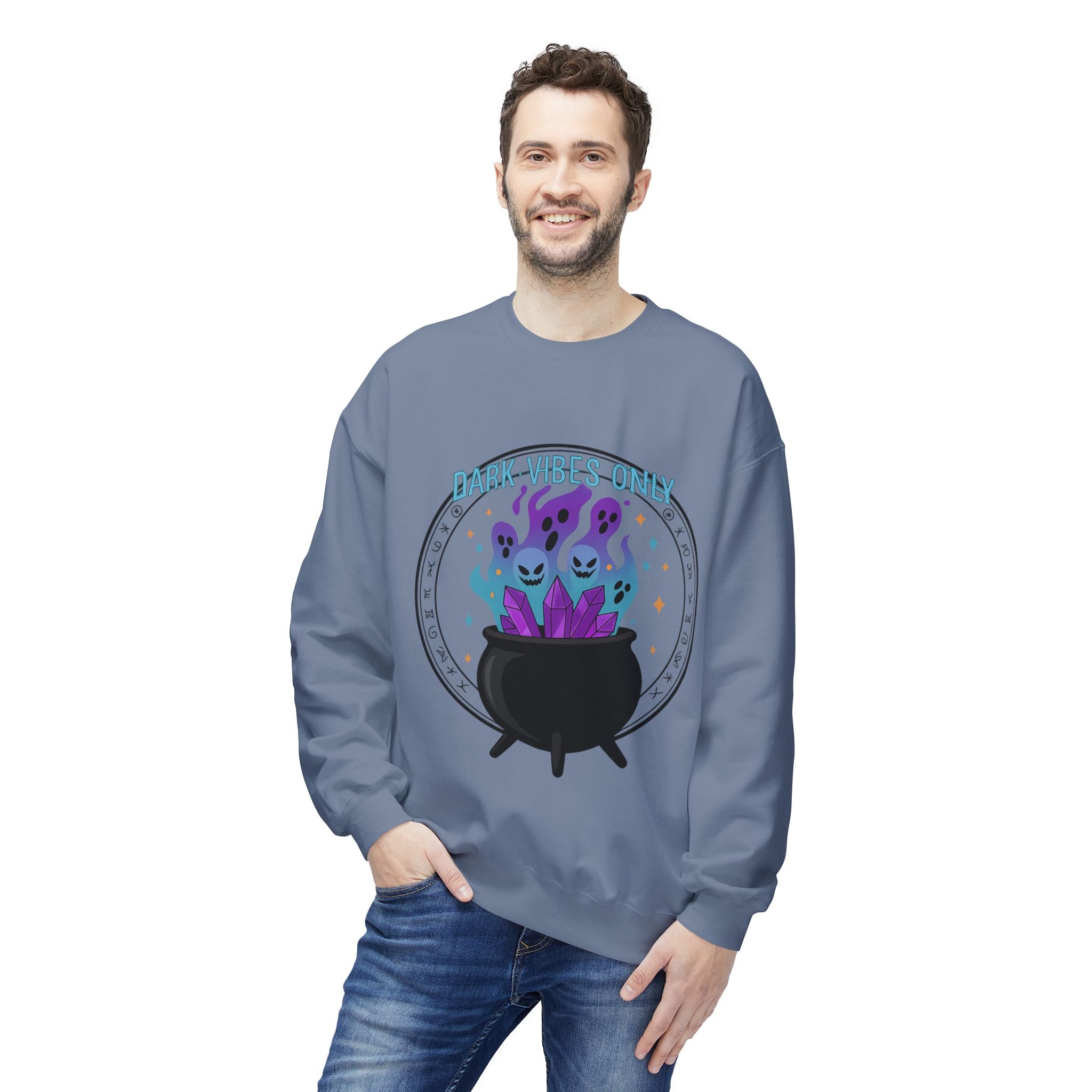 Dark Vibes Only 3.2 - Crewneck Unisex Sweatshirt - Cozy Halloween Apparel