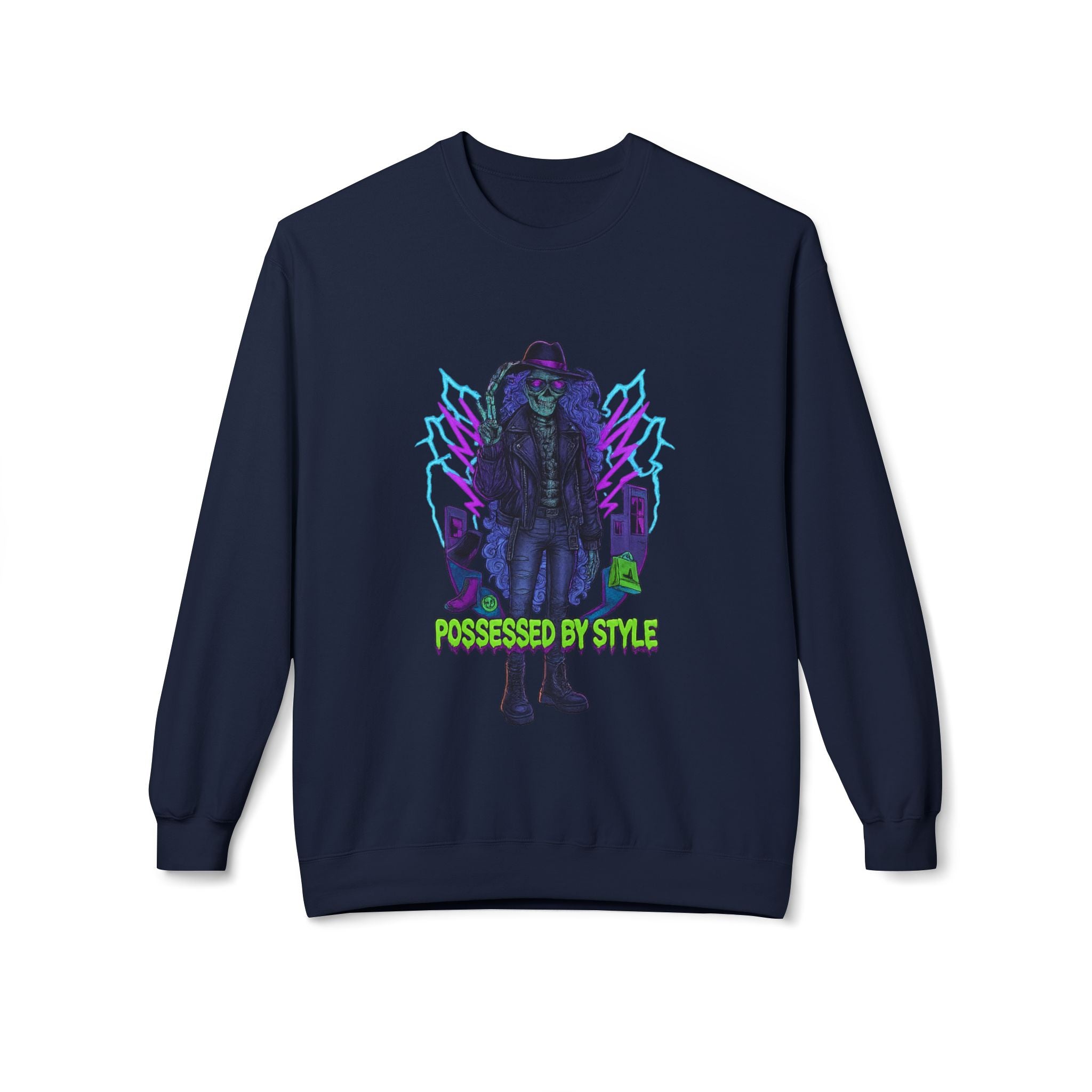 Possessed by Style 1 - Crewneck Unisex Sweatshirt - Cozy Halloween Apparel