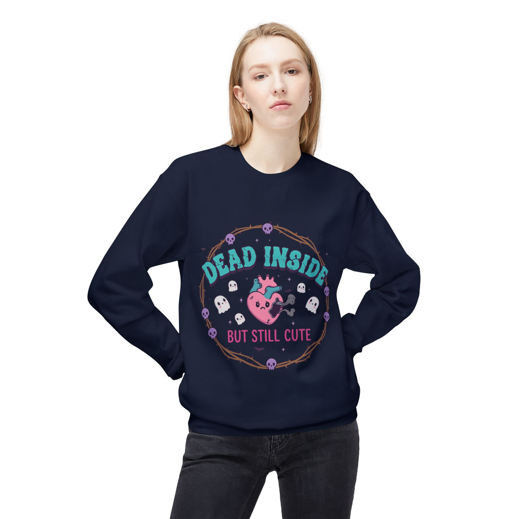 Dead Inside, But Still Cute 1- Crewneck Unisex Sweatshirt - Cozy Halloween Apparel