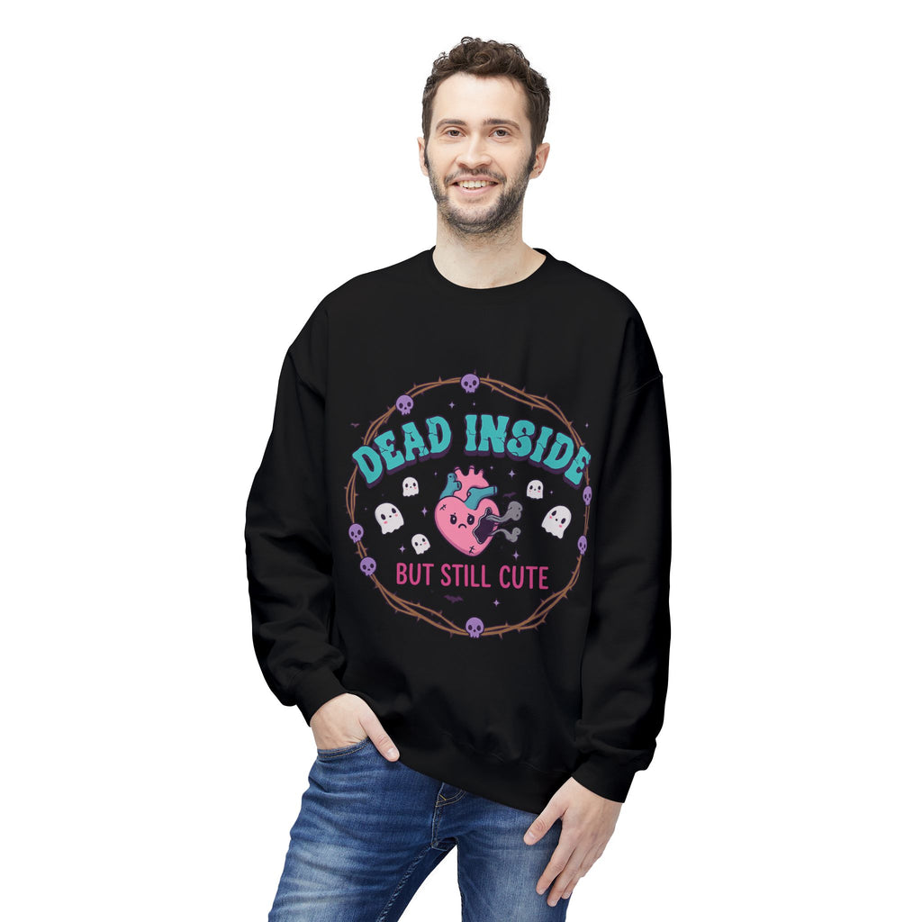 Dead Inside, But Still Cute 1- Crewneck Unisex Sweatshirt - Cozy Halloween Apparel