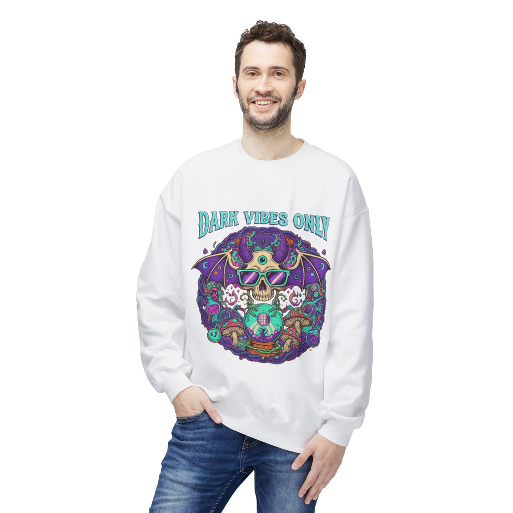 Dark Vibes Only 2 - Crewneck Unisex Sweatshirt - Cozy Halloween Apparel