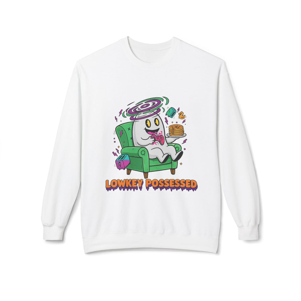Lowkey Possessed 4 - Crewneck Unisex Sweatshirt - Cozy Halloween Apparel