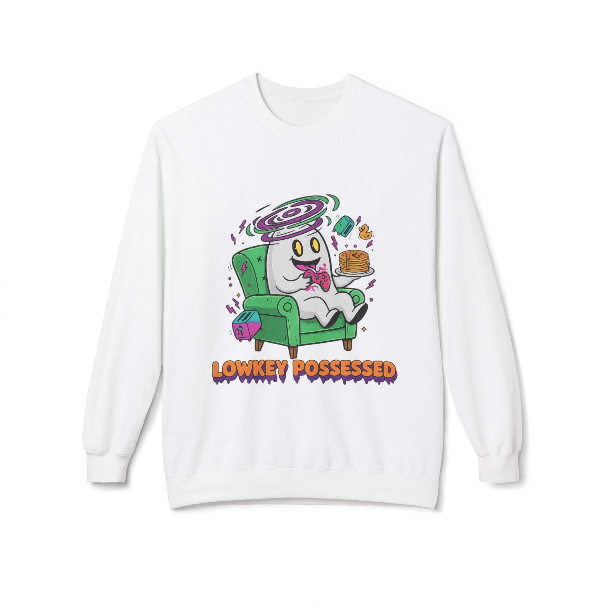Lowkey Possessed 4 - Crewneck Unisex Sweatshirt - Cozy Halloween Apparel
