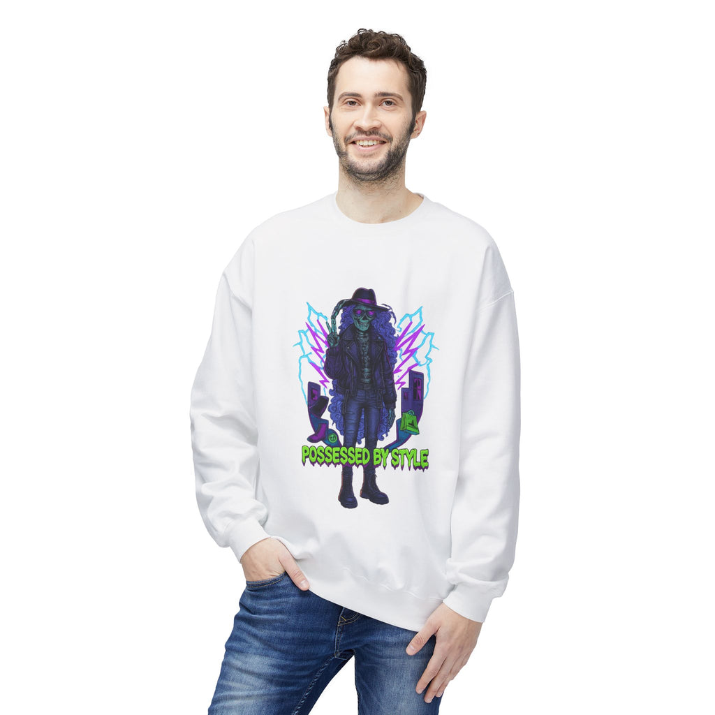 Possessed by Style 1 - Crewneck Unisex Sweatshirt - Cozy Halloween Apparel