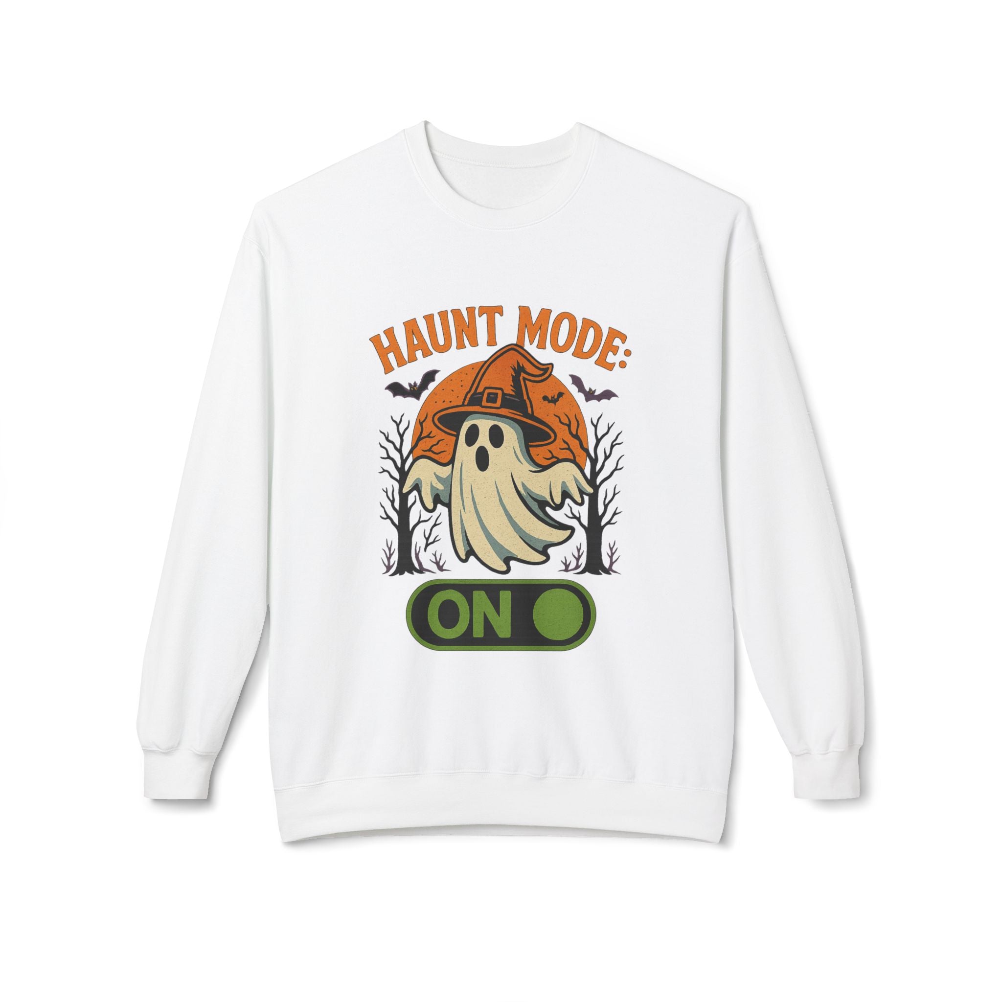 Haunt Mode ON 2 - Crewneck Unisex Sweatshirt - Cozy Halloween Apparel