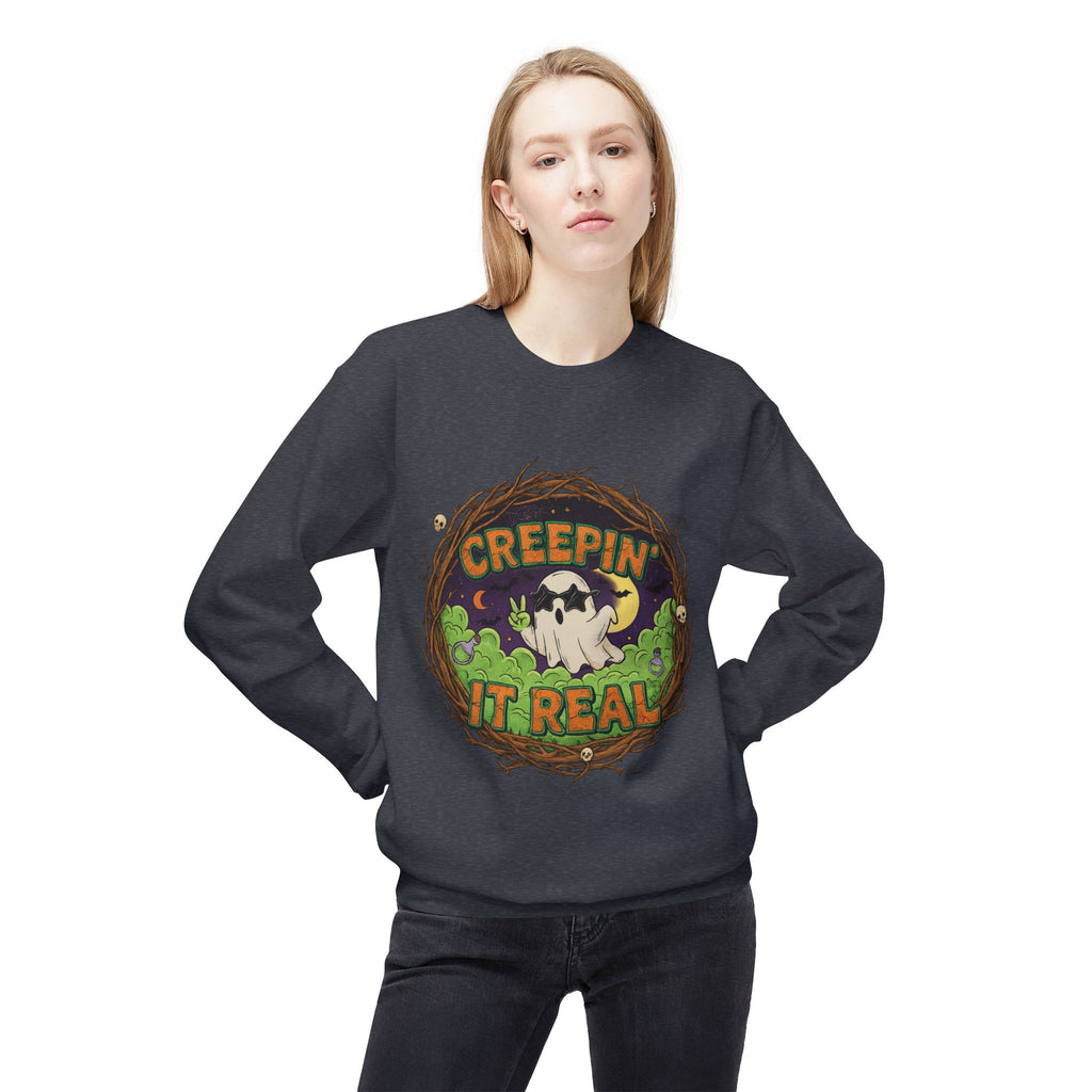 Creepin’ It Real 2 - Crewneck Unisex Sweatshirt - Cozy Halloween Apparel