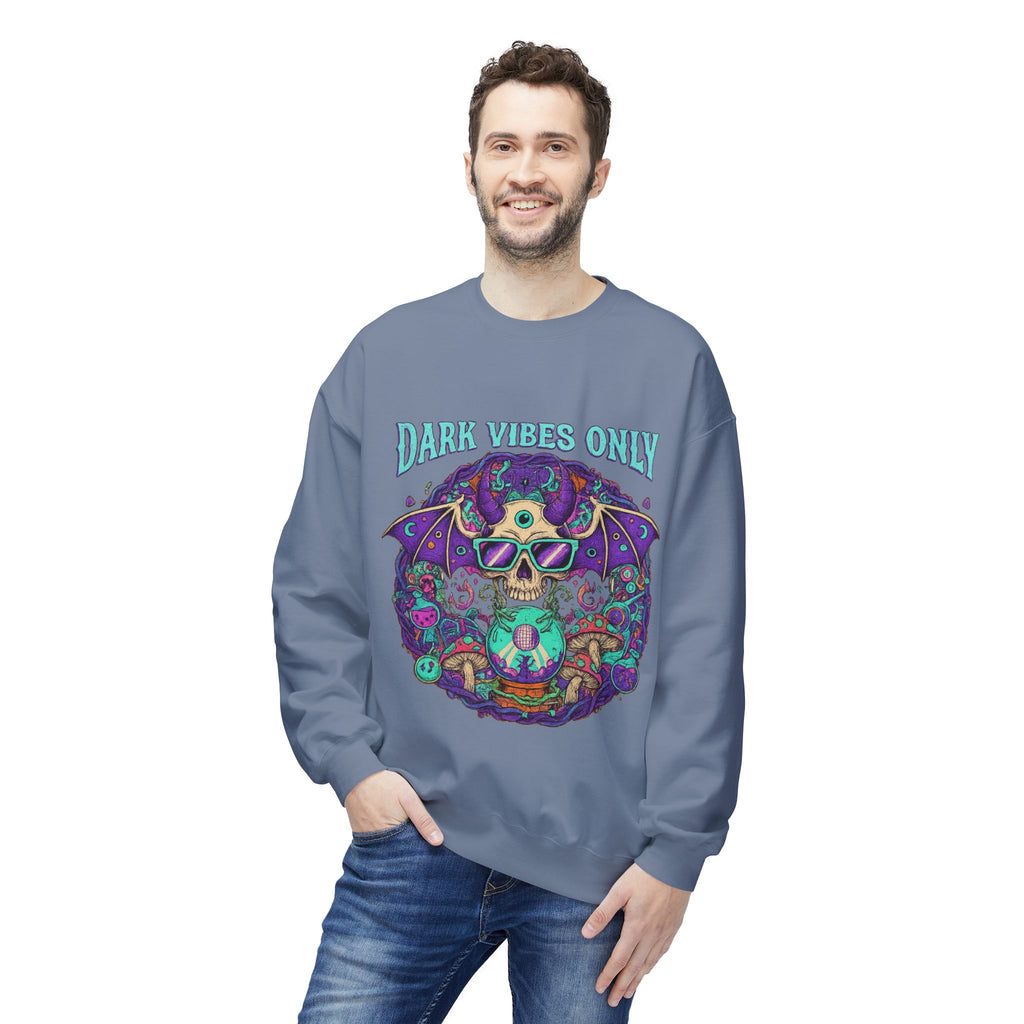 Dark Vibes Only 2 - Crewneck Unisex Sweatshirt - Cozy Halloween Apparel