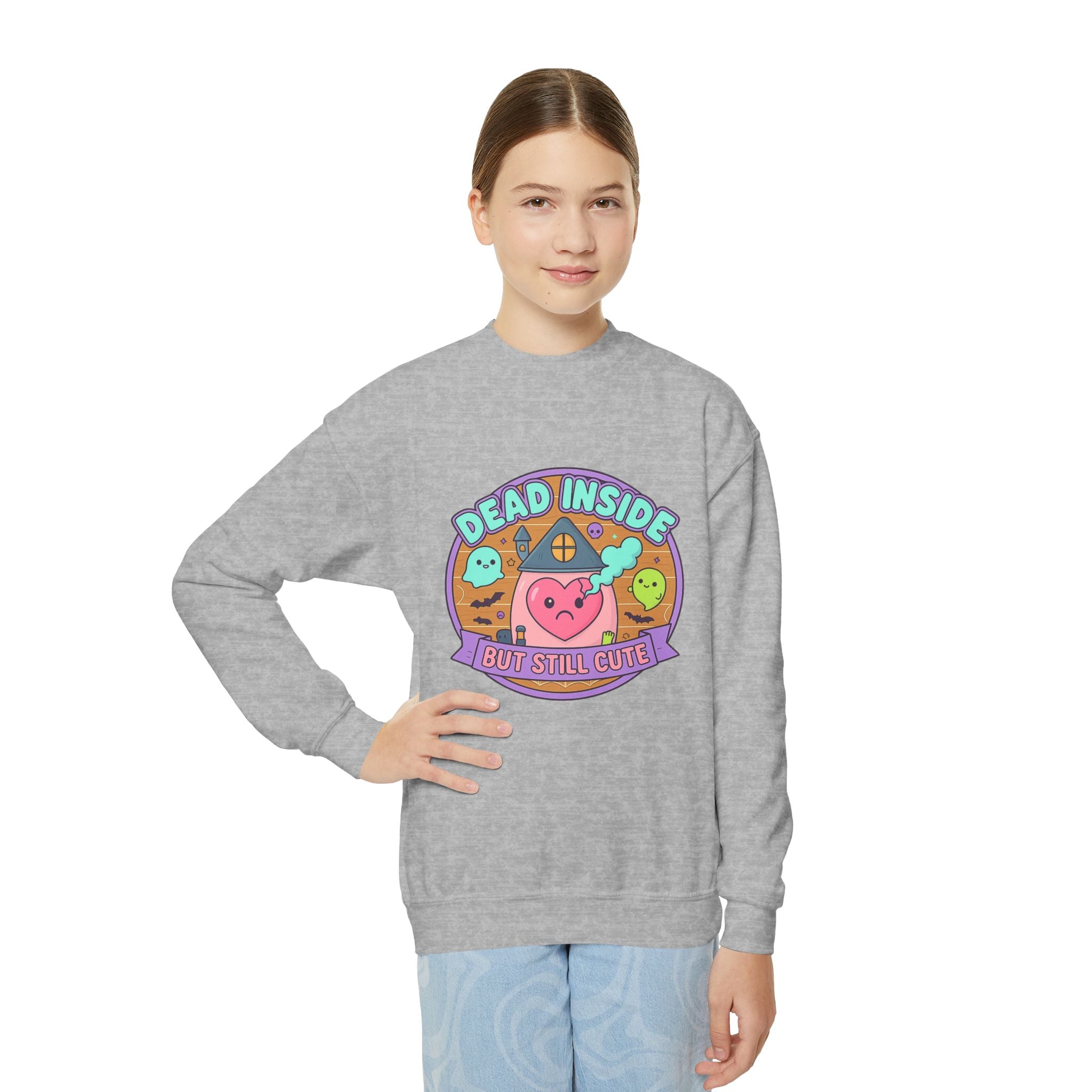 KIDS 'Dead Inside But Still Cute' Design 1, Funny Teen Apparel, Cute Sweatshirt, Unique Gift for Kids,