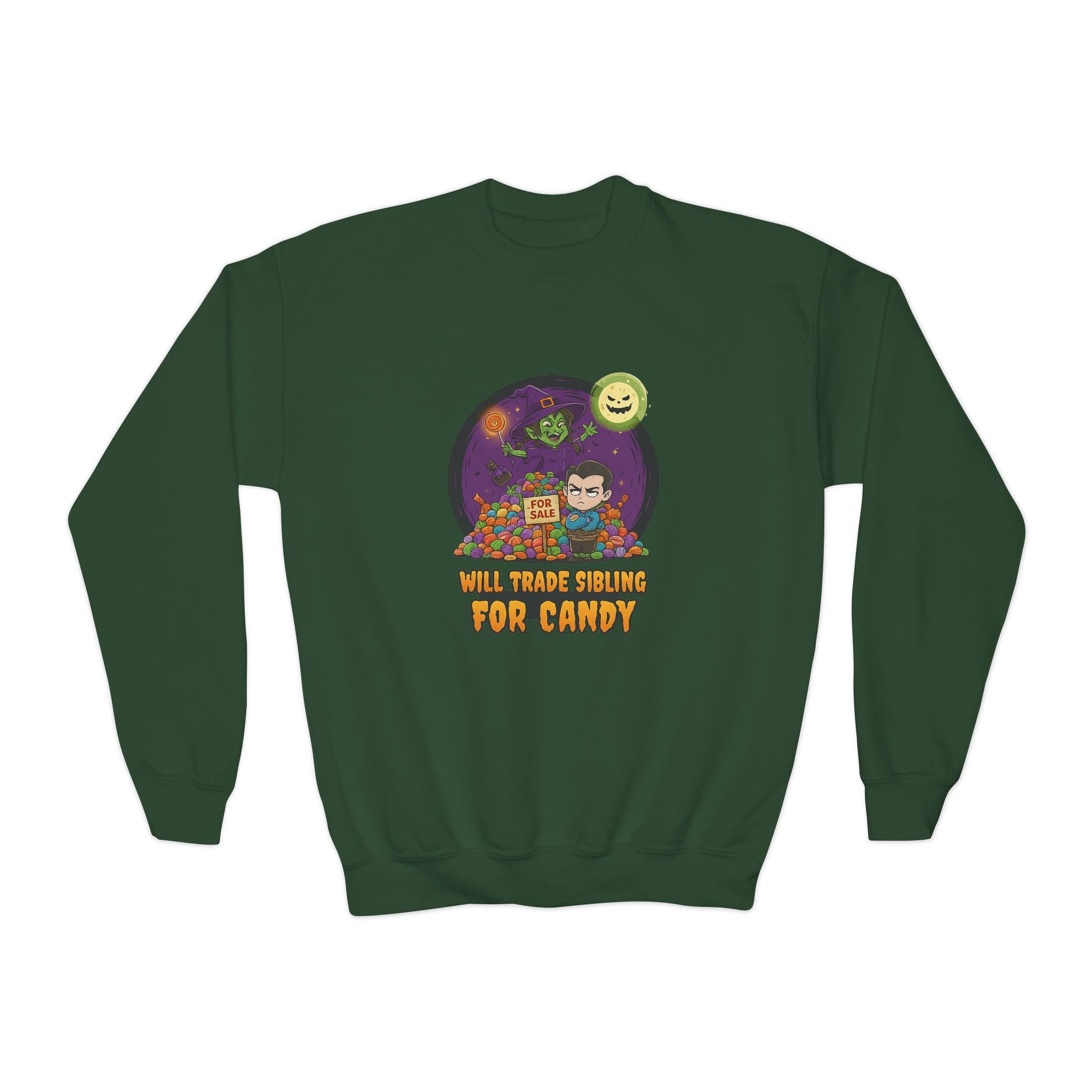 Will Trade Sibling for Candy 2, Fun Halloween Sweatshirt, Cute Kids Sweatshirt