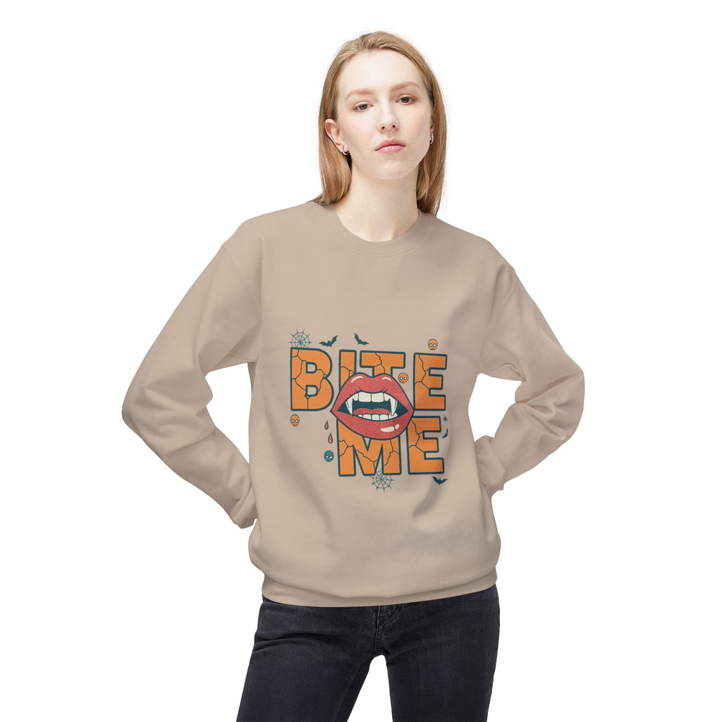 Bite Me 1- Crewneck Unisex Sweatshirt - Cozy Halloween Apparel