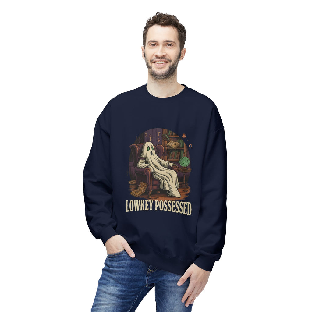 Lowkey Possessed 1 - Crewneck Unisex Sweatshirt - Cozy Halloween Apparel