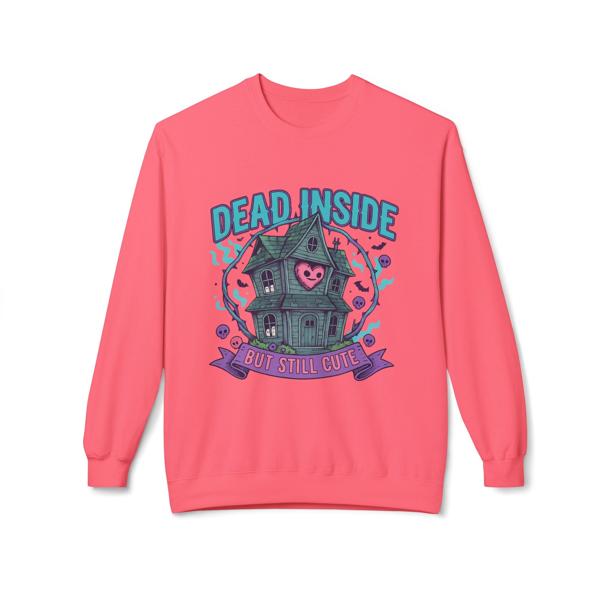 Dead Inside, But Still Cute 2 - Crewneck Unisex Sweatshirt - Cozy Halloween Apparel
