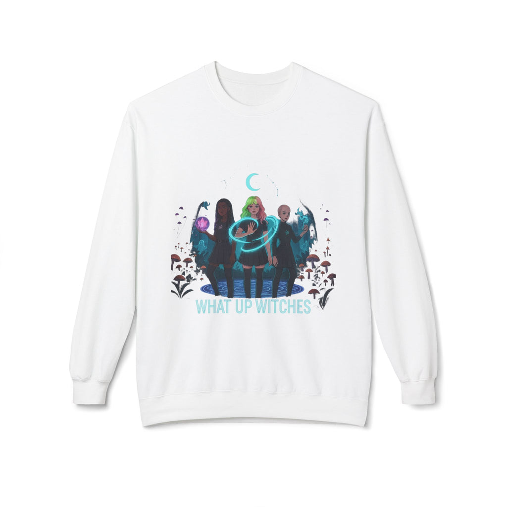 What Up Witches 3 - Crewneck Unisex Sweatshirt - Cozy Halloween Apparel