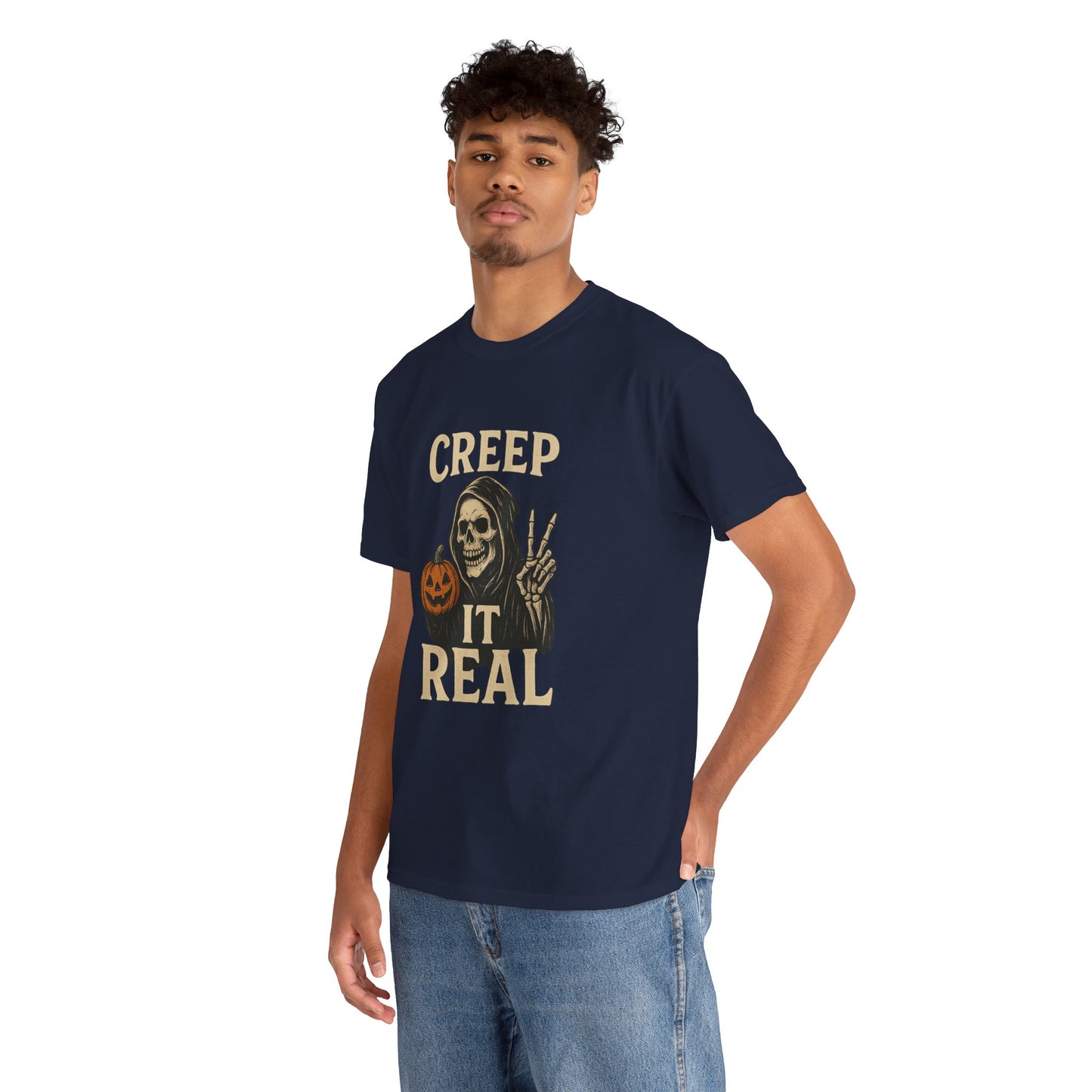 Creep It Real T-Shirt, Halloween Skull Graphic Tee, Unisex Cotton Shirt