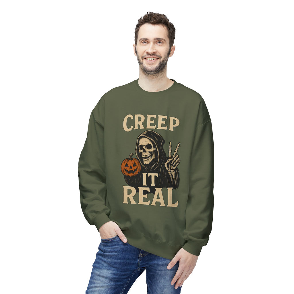 Creep It Real 1 - Crewneck Unisex Sweatshirt - Cozy Halloween Apparel
