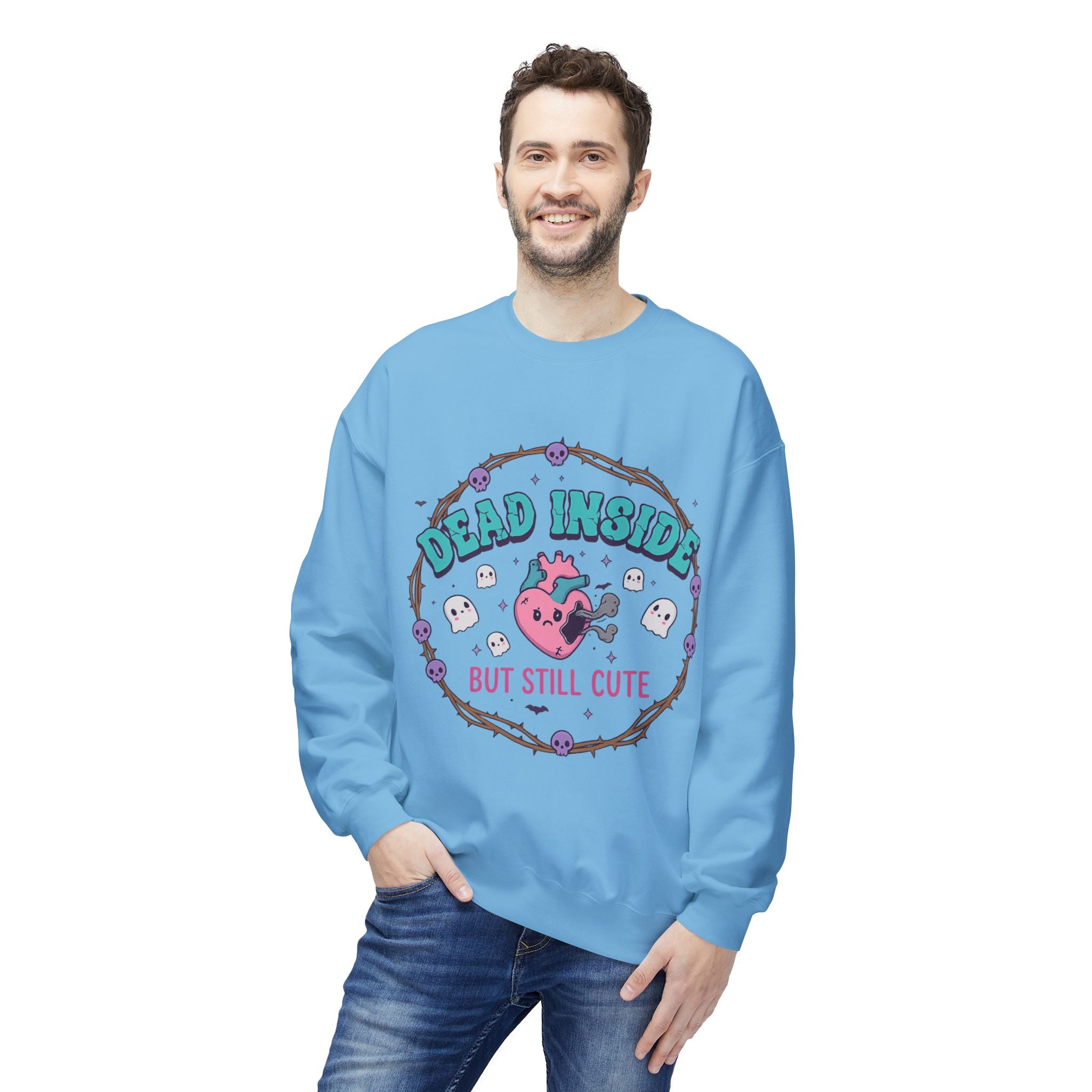 Dead Inside, But Still Cute 1- Crewneck Unisex Sweatshirt - Cozy Halloween Apparel
