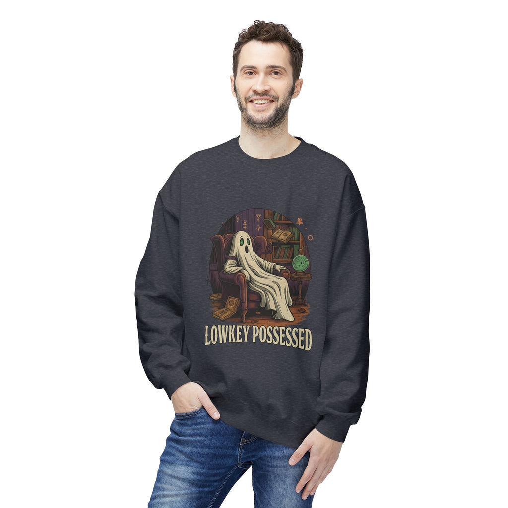 Lowkey Possessed 1 - Crewneck Unisex Sweatshirt - Cozy Halloween Apparel