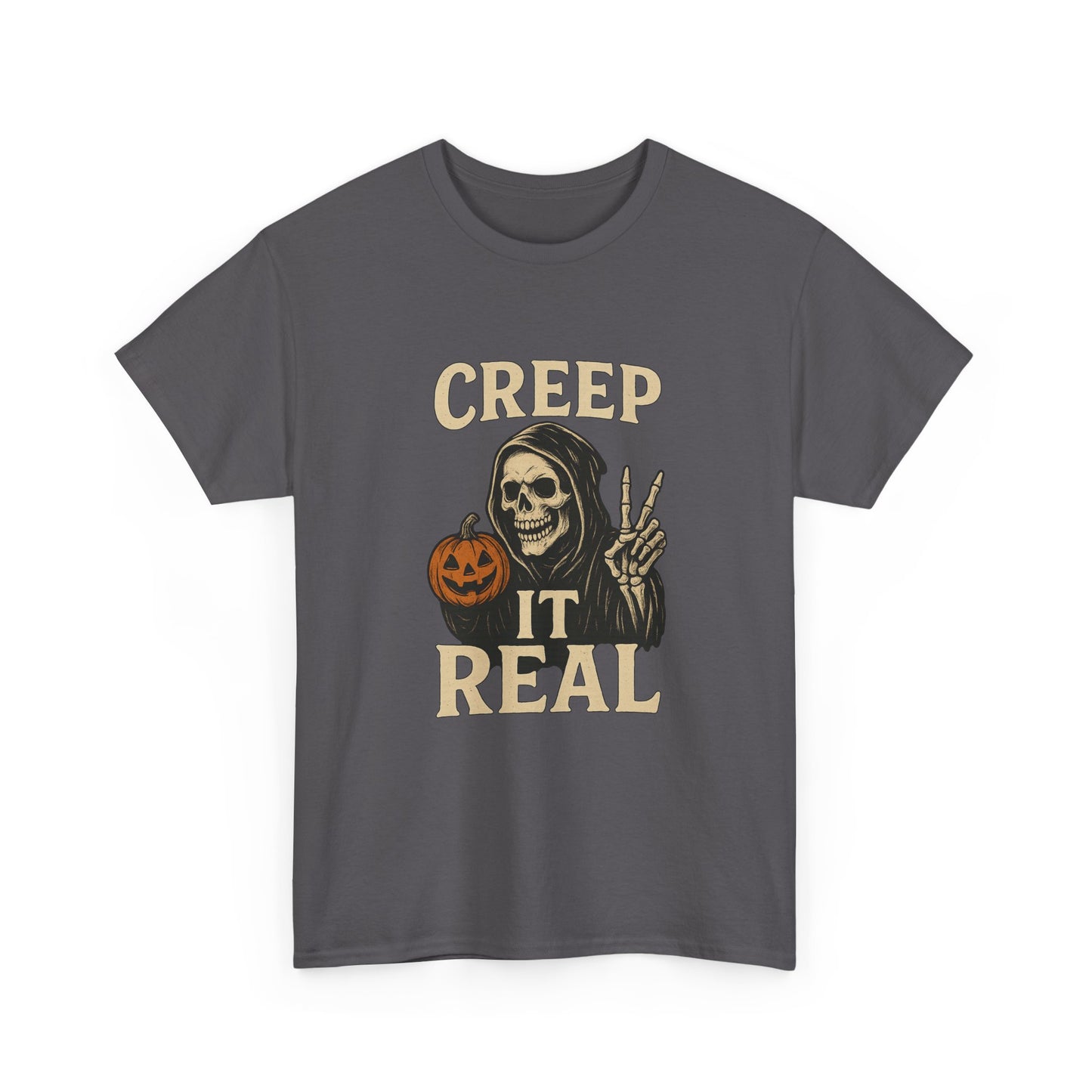 Creep It Real T-Shirt, Halloween Skull Graphic Tee, Unisex Cotton Shirt