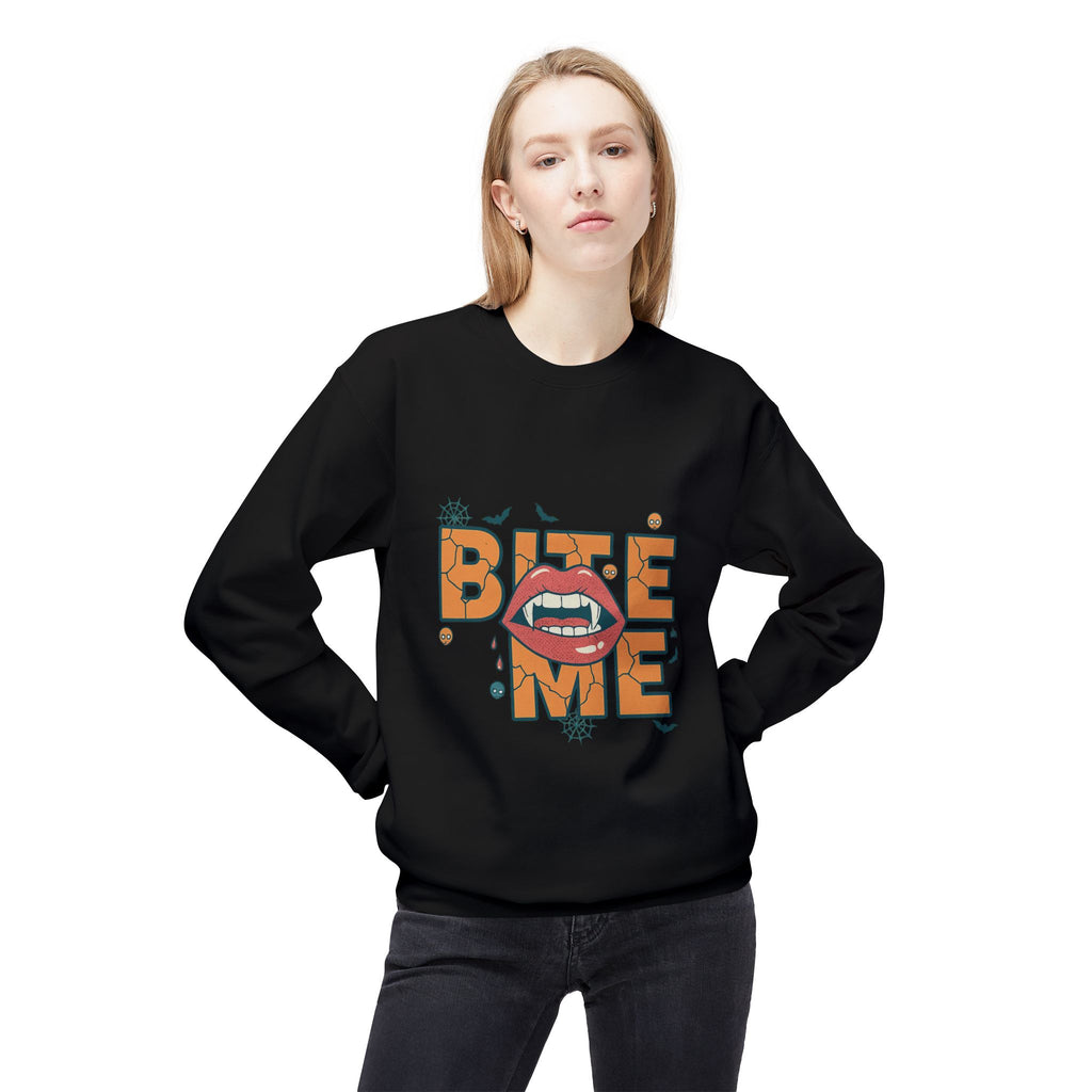 Bite Me 1- Crewneck Unisex Sweatshirt - Cozy Halloween Apparel