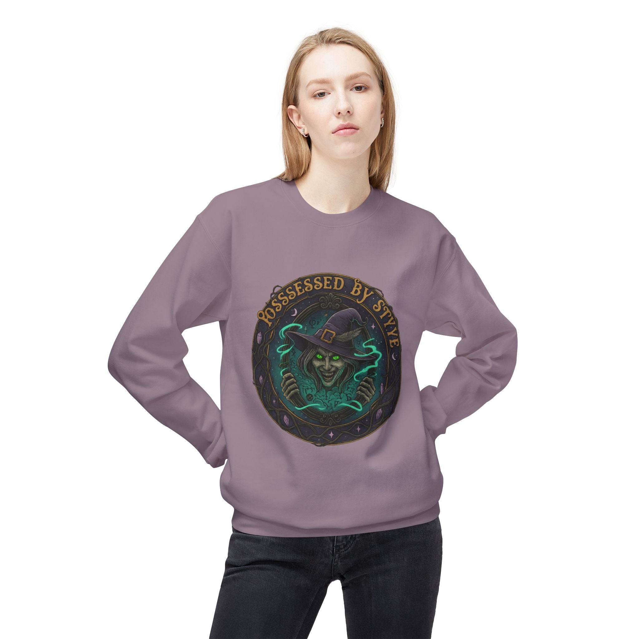 Possessed by Style 3 - Crewneck Unisex Sweatshirt - Cozy Halloween Apparel