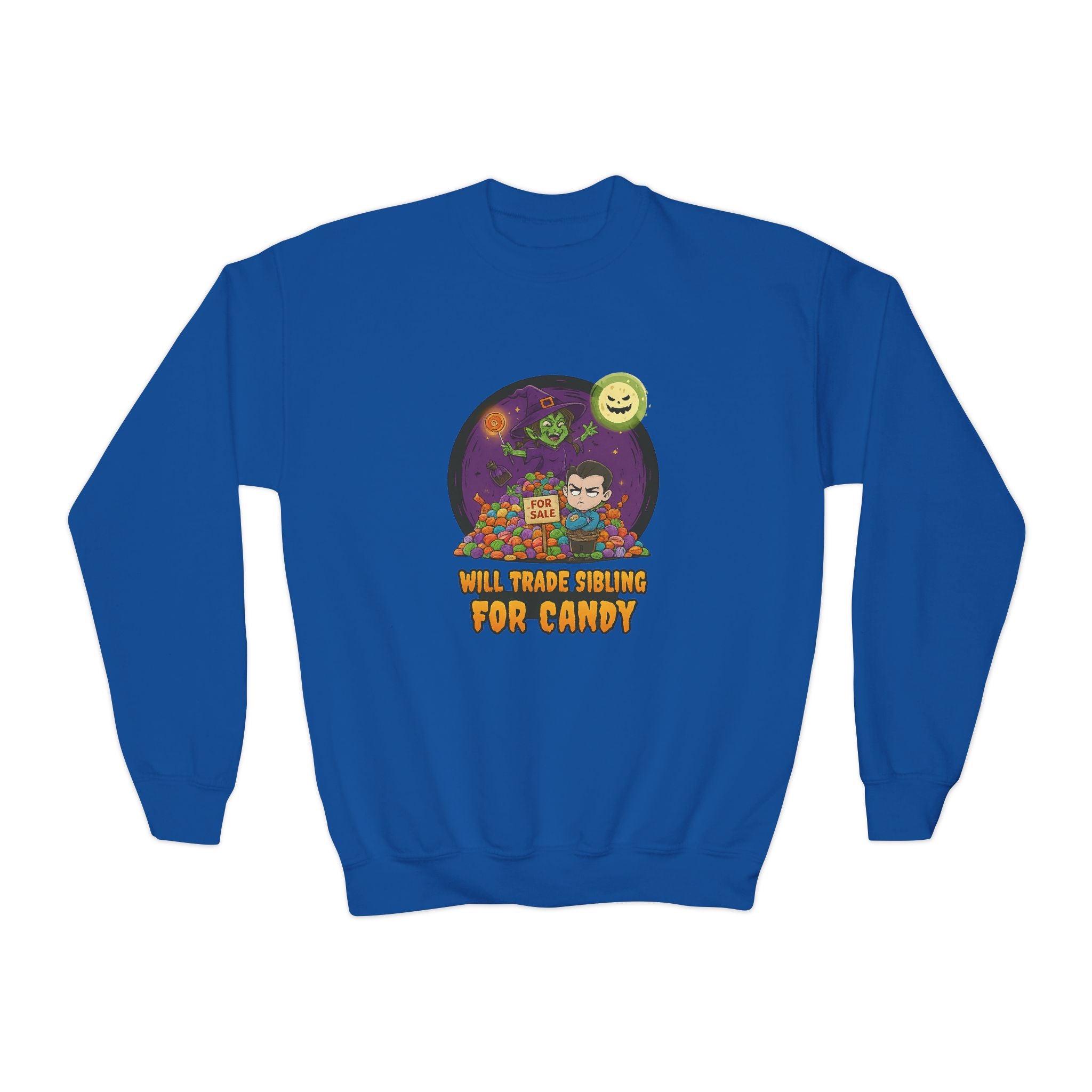 Will Trade Sibling for Candy 2, Fun Halloween Sweatshirt, Cute Kids Sweatshirt