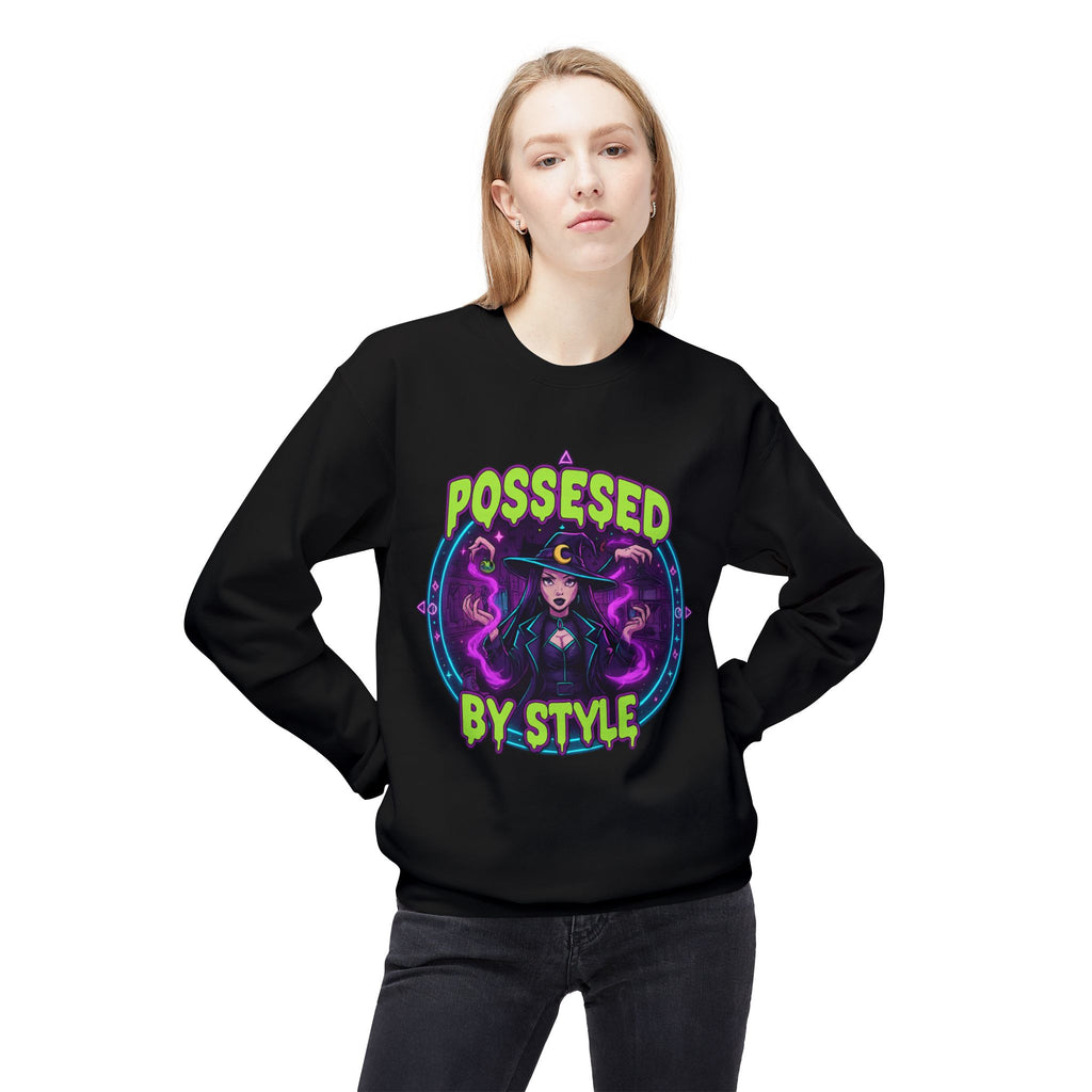 Possessed by Style 2 - Crewneck Unisex Sweatshirt - Cozy Halloween Apparel