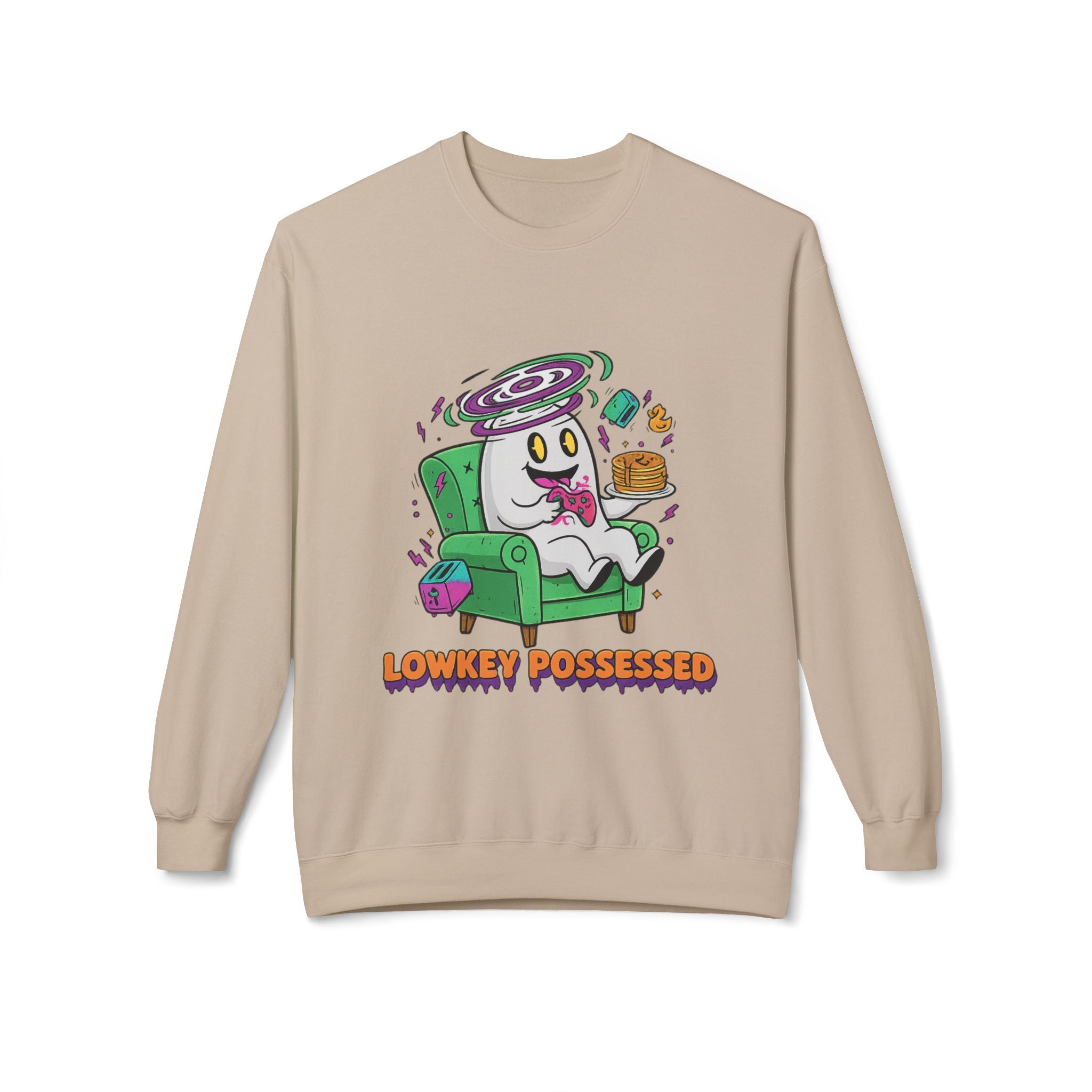 Lowkey Possessed 4 - Crewneck Unisex Sweatshirt - Cozy Halloween Apparel