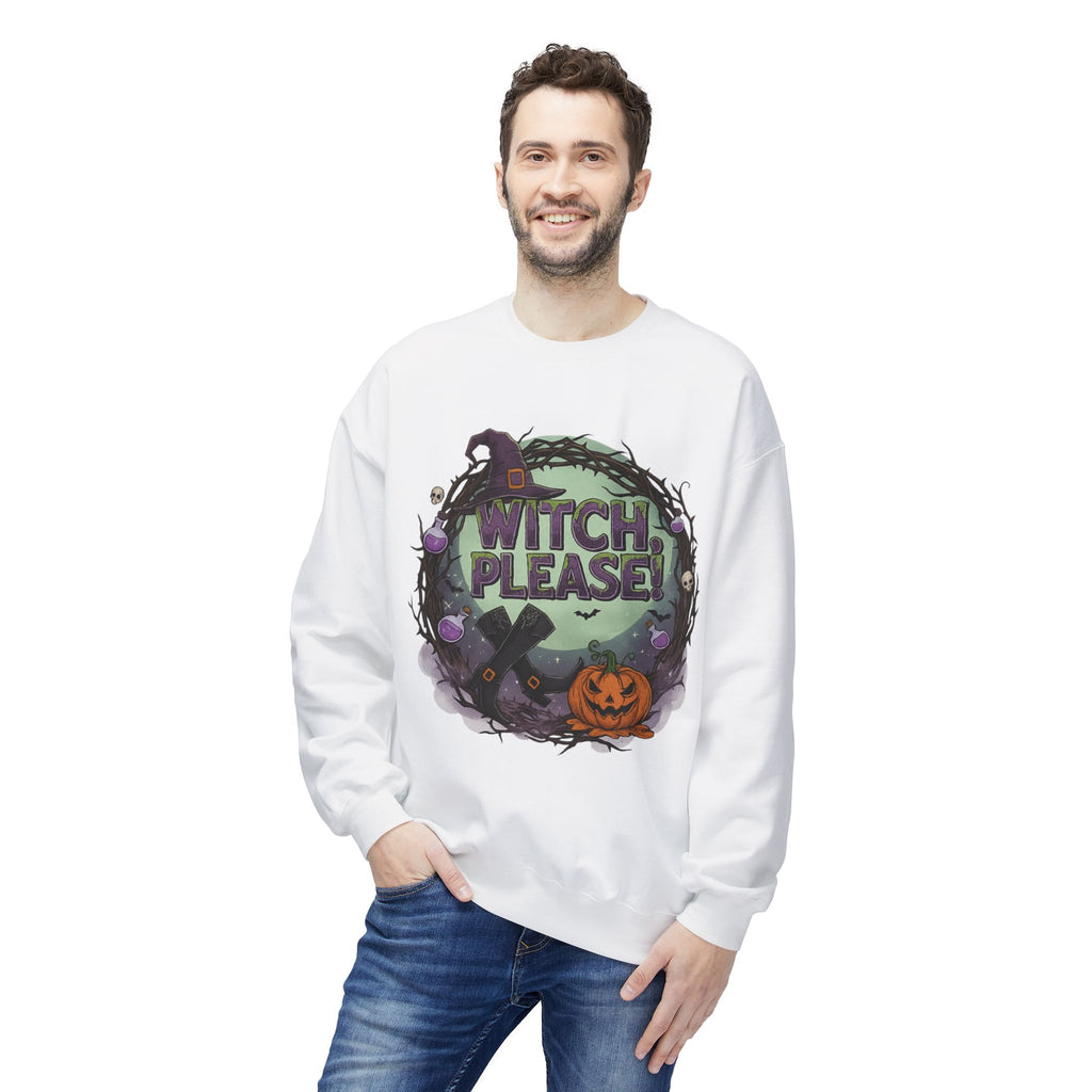 Witch, Please! 1 - Crewneck Unisex Sweatshirt - Cozy Halloween Apparel