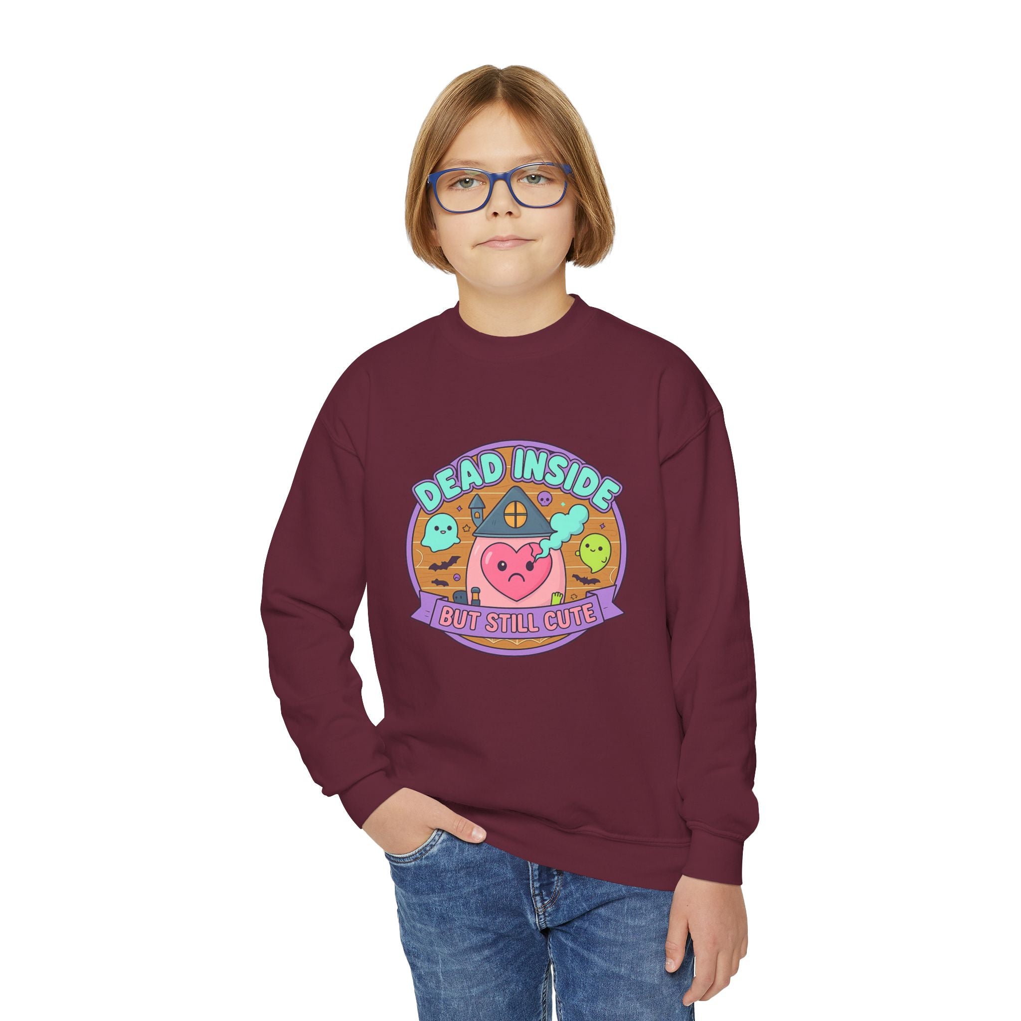 KIDS 'Dead Inside But Still Cute' Design 1, Funny Teen Apparel, Cute Sweatshirt, Unique Gift for Kids,