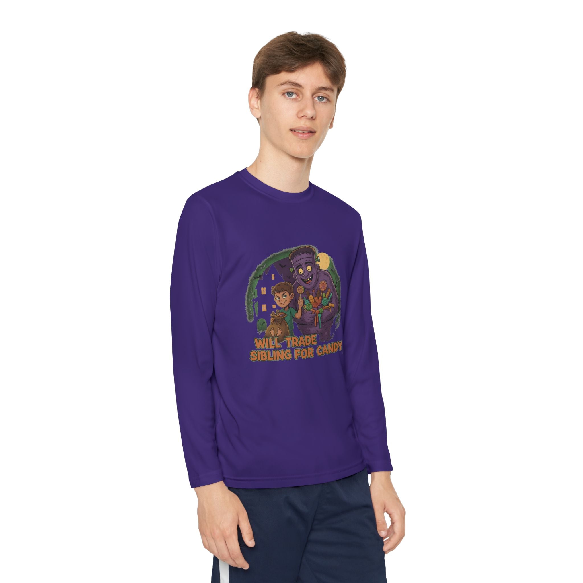 Will Trade Sibling for Candy 1 - Youth Long Sleeve Competitor Tee