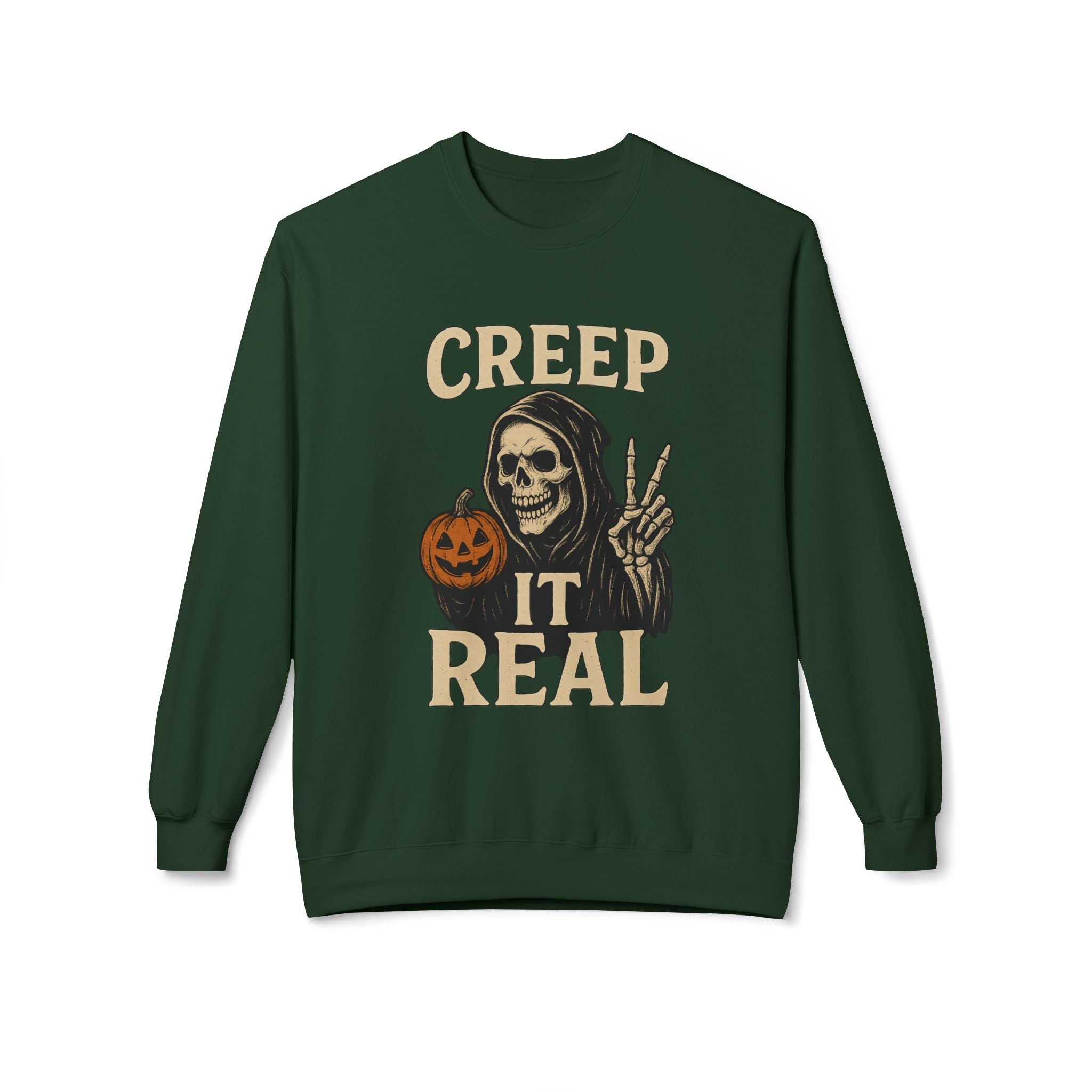 Creep It Real 1 - Crewneck Unisex Sweatshirt - Cozy Halloween Apparel