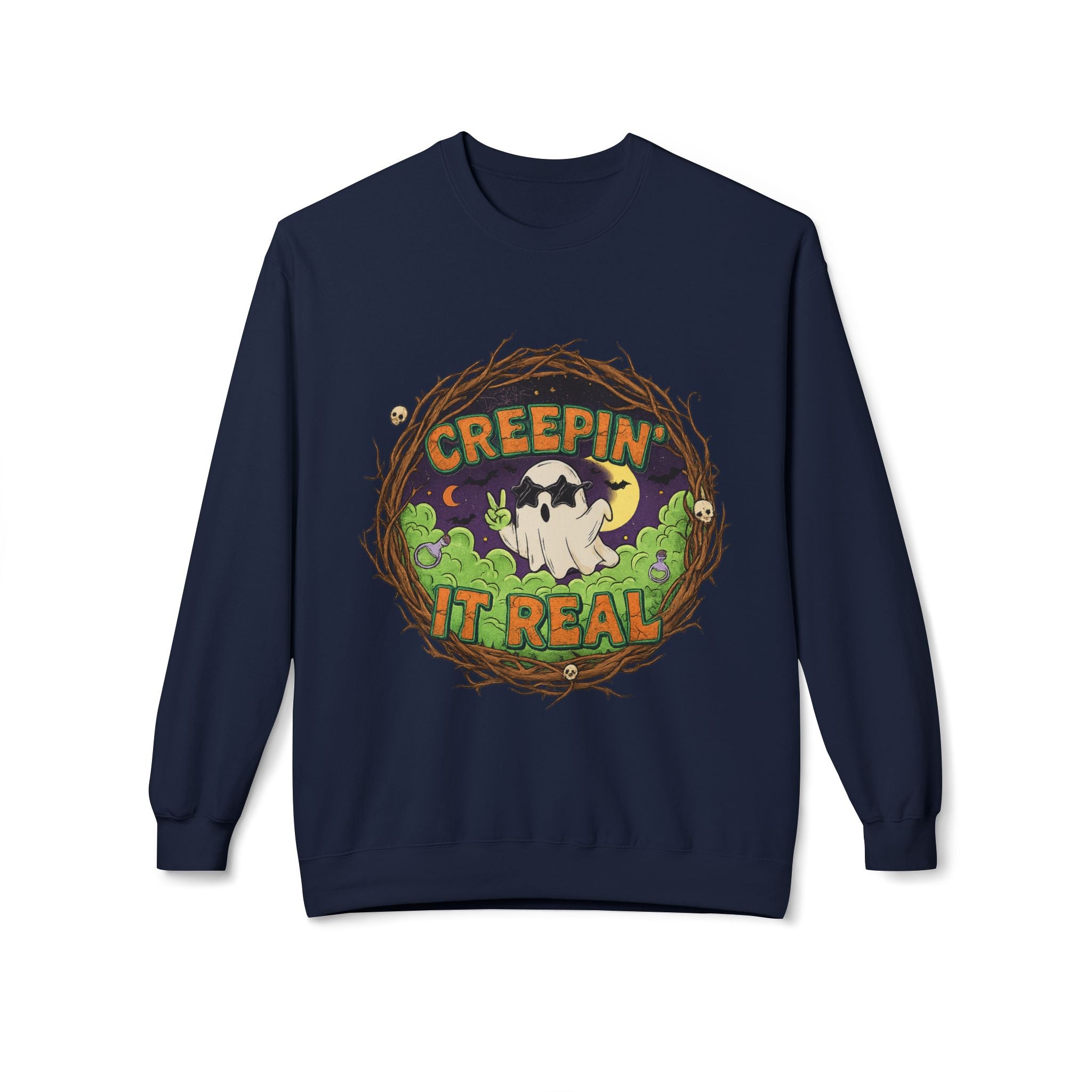 Creepin’ It Real 2 - Crewneck Unisex Sweatshirt - Cozy Halloween Apparel