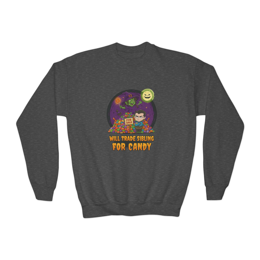 Will Trade Sibling for Candy 2, Fun Halloween Sweatshirt, Cute Kids Sweatshirt