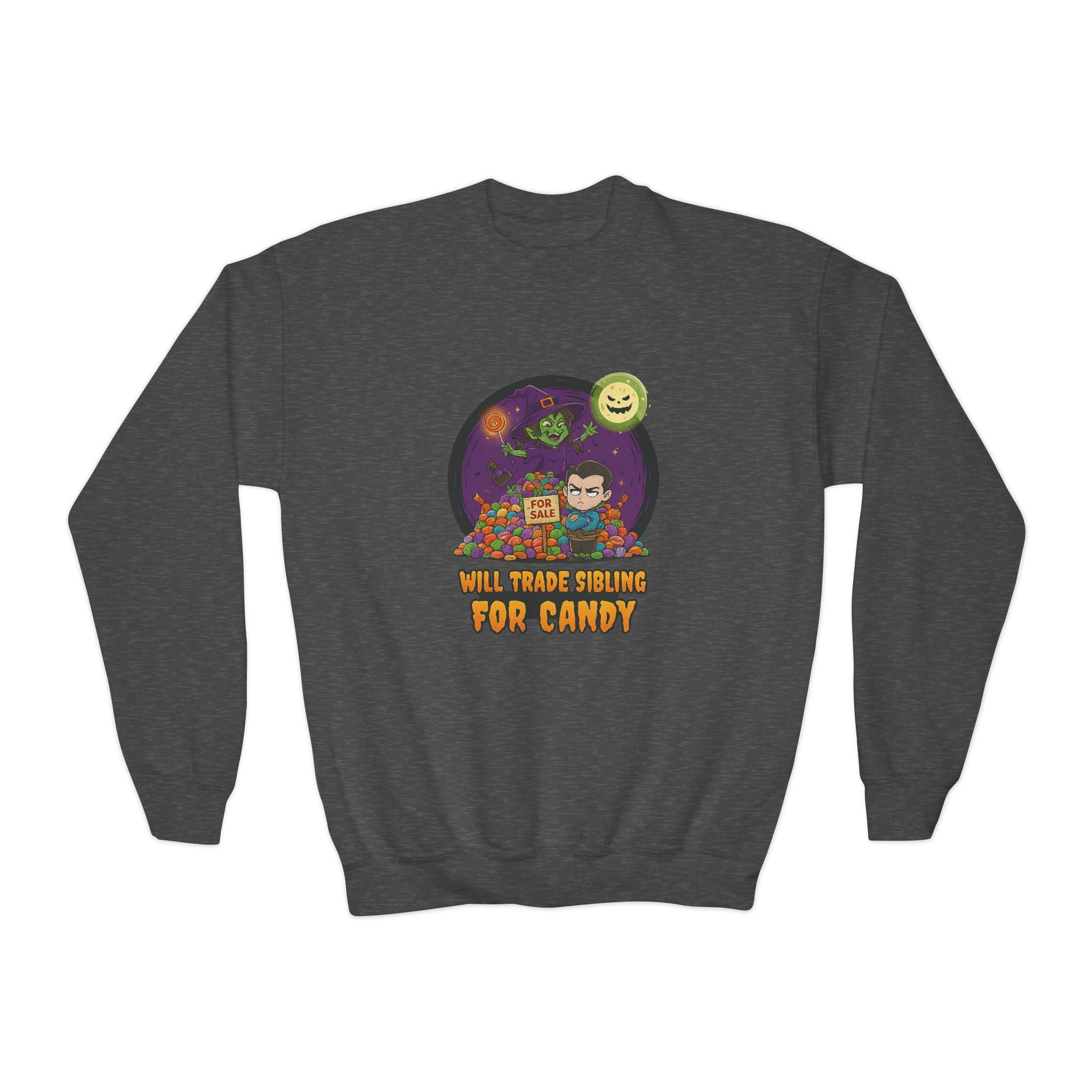 Will Trade Sibling for Candy 2, Fun Halloween Sweatshirt, Cute Kids Sweatshirt