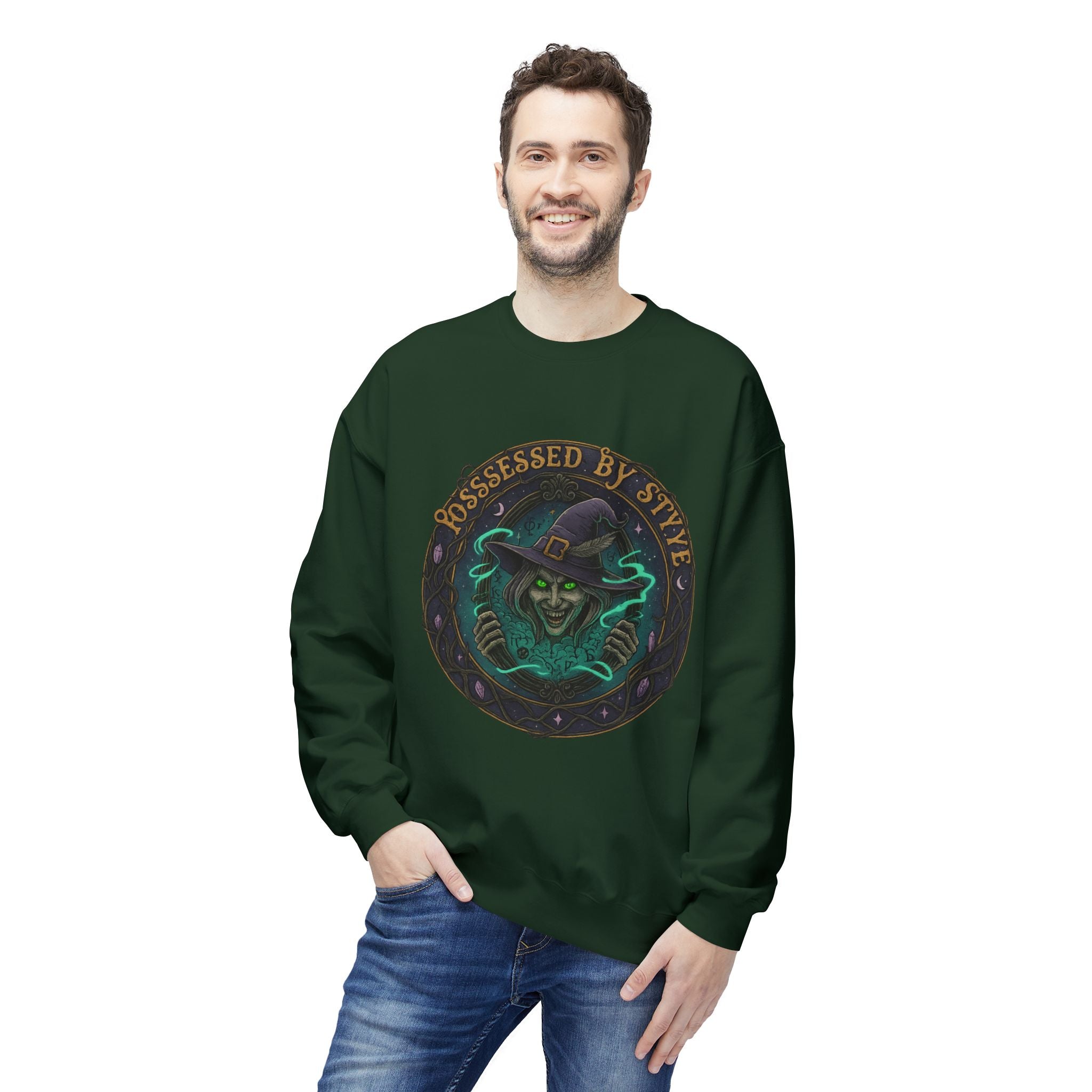 Possessed by Style 3 - Crewneck Unisex Sweatshirt - Cozy Halloween Apparel