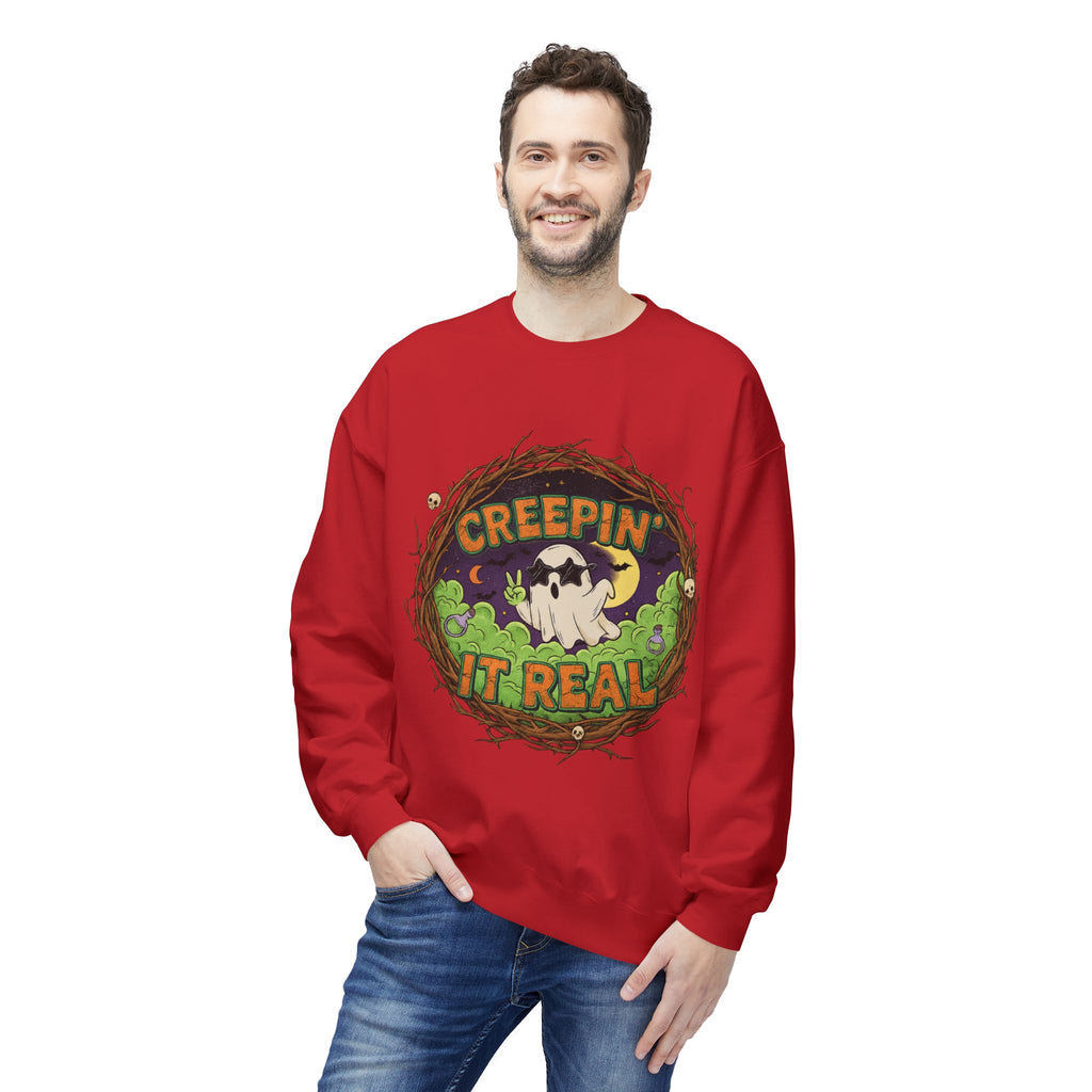 Creepin’ It Real 2 - Crewneck Unisex Sweatshirt - Cozy Halloween Apparel