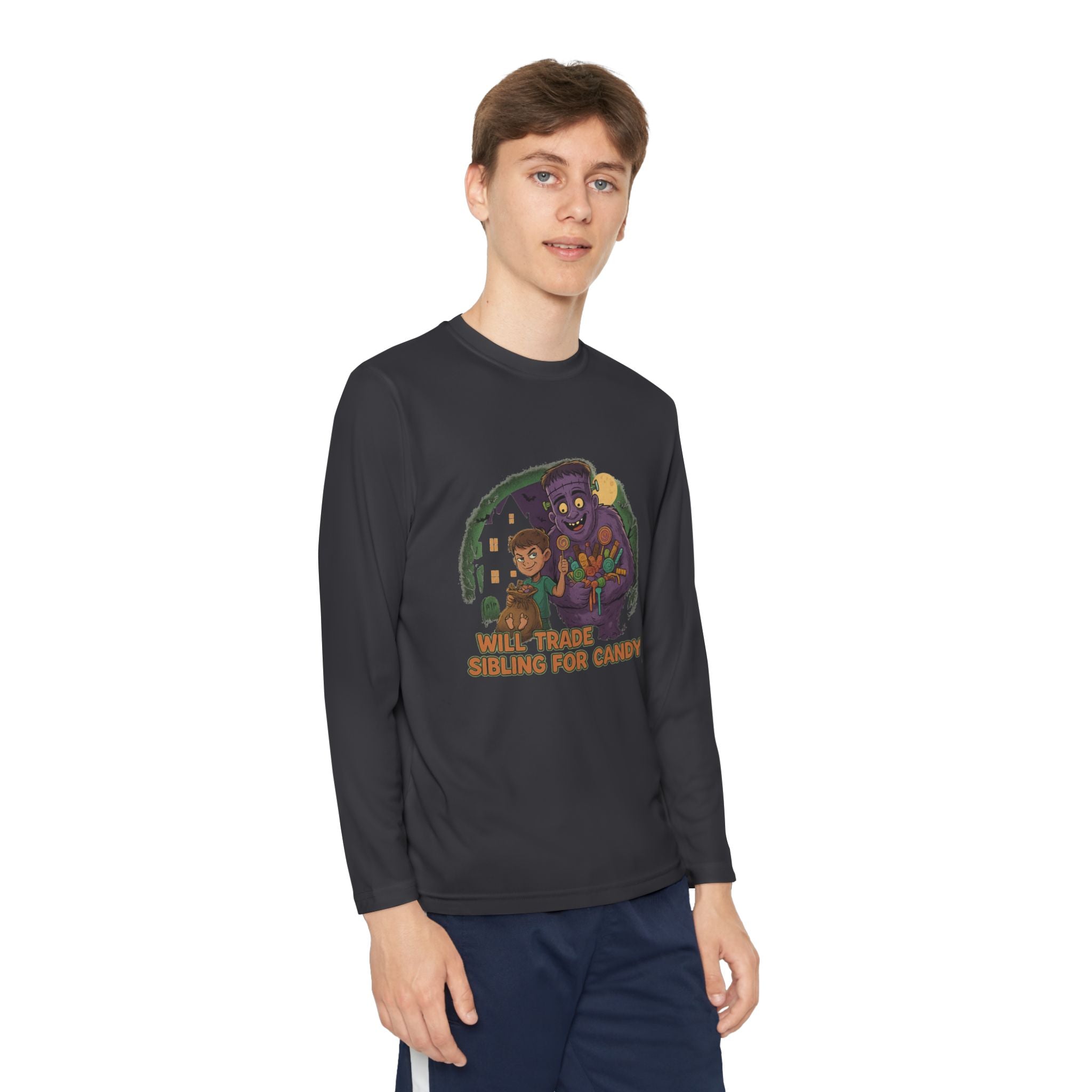 Will Trade Sibling for Candy 1 - Youth Long Sleeve Competitor Tee