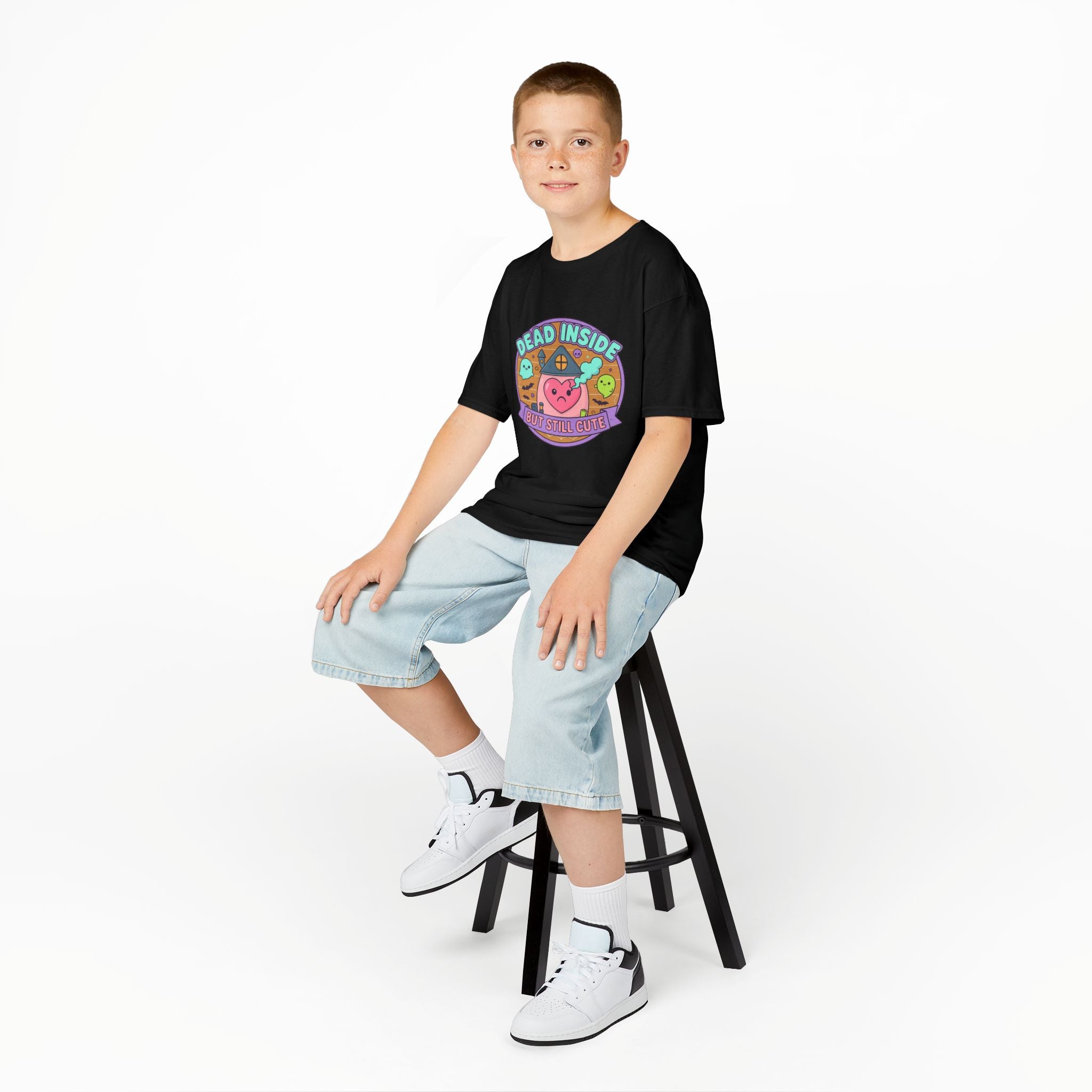 Dead Inside But Still Cute - Cute Kids Heavy Cotton Tee ,  Fun Graphic Tee for Kids
