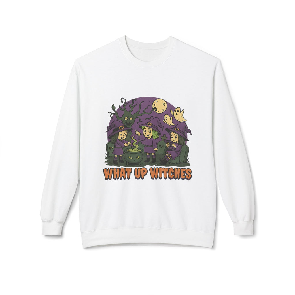 What Up Witches 2.2 - Crewneck Unisex Sweatshirt - Cozy Halloween Apparel