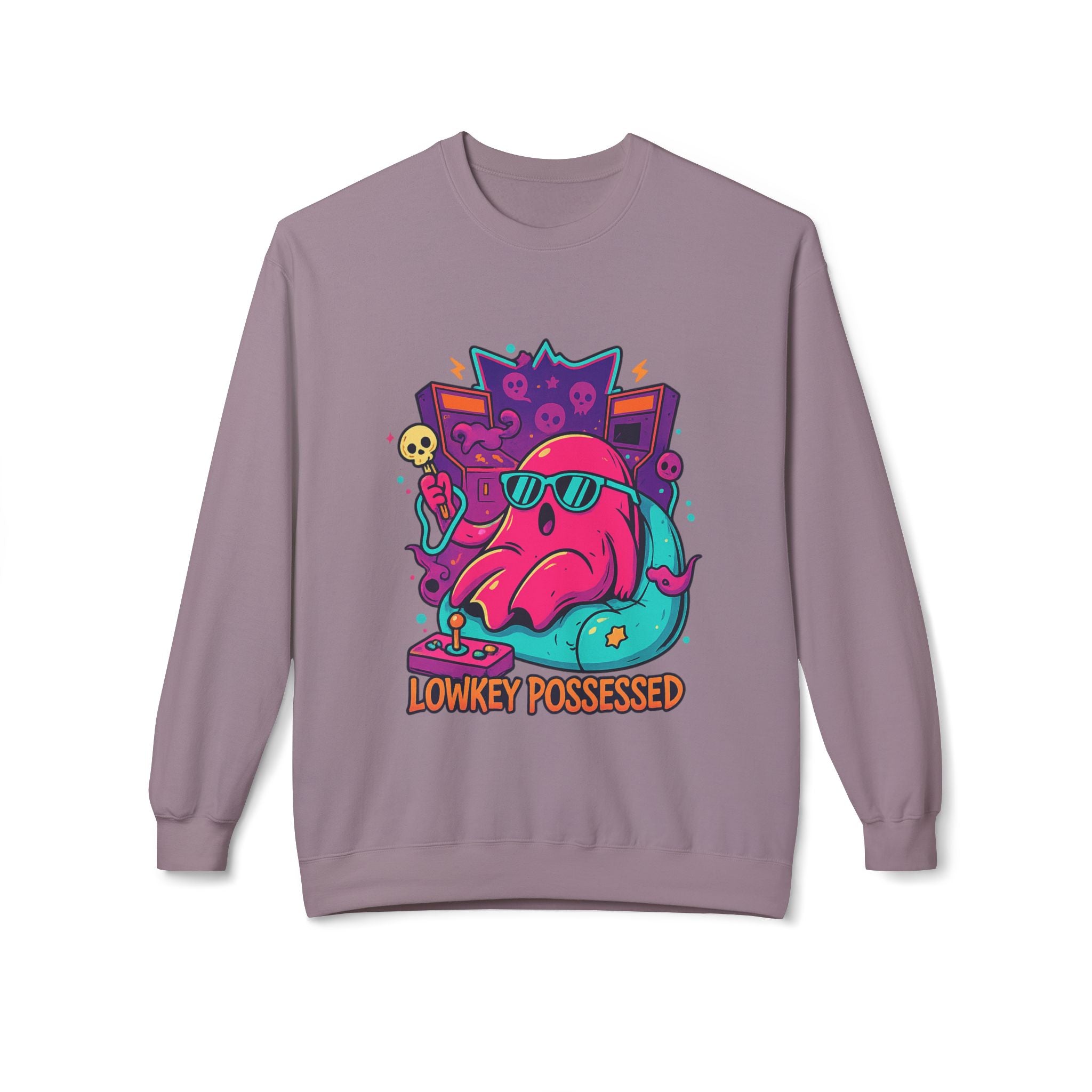Lowkey Possessed 2 - Crewneck Unisex Sweatshirt - Cozy Halloween Apparel