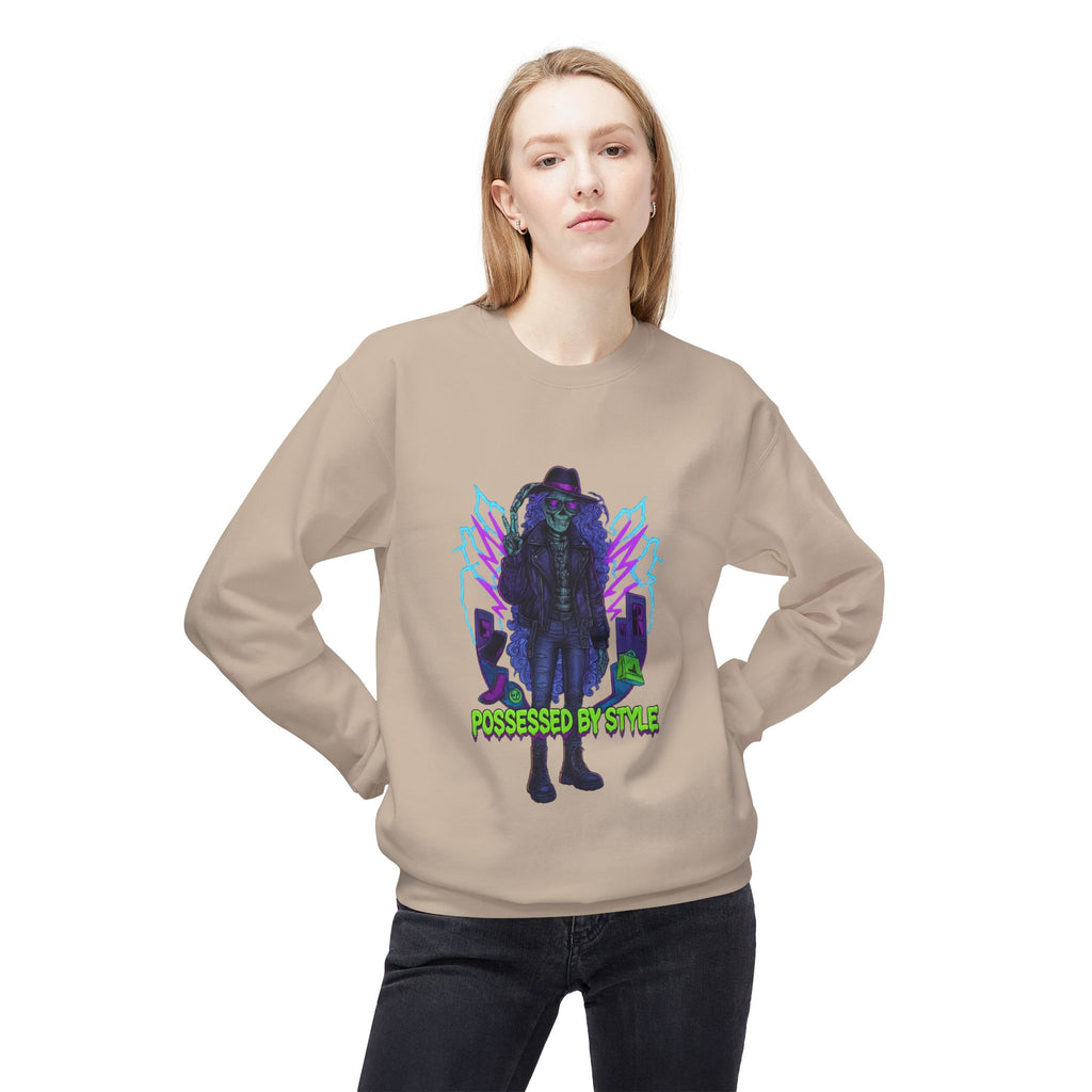 Possessed by Style 1 - Crewneck Unisex Sweatshirt - Cozy Halloween Apparel