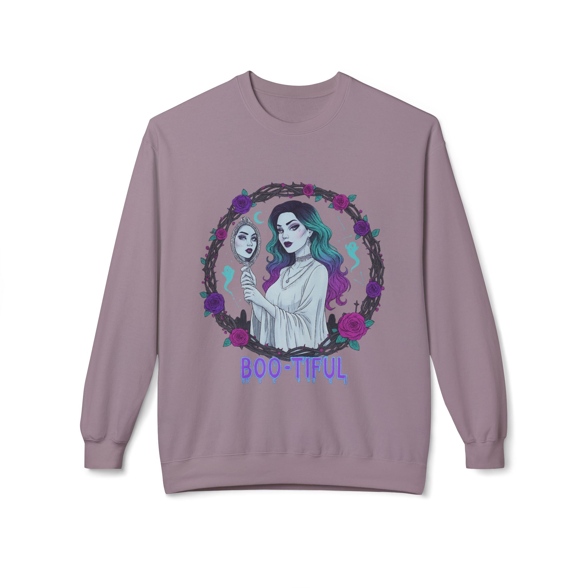 Boo-tiful - Gothic Witch Crewneck Unisex Sweatshirt - Cozy Halloween Apparel