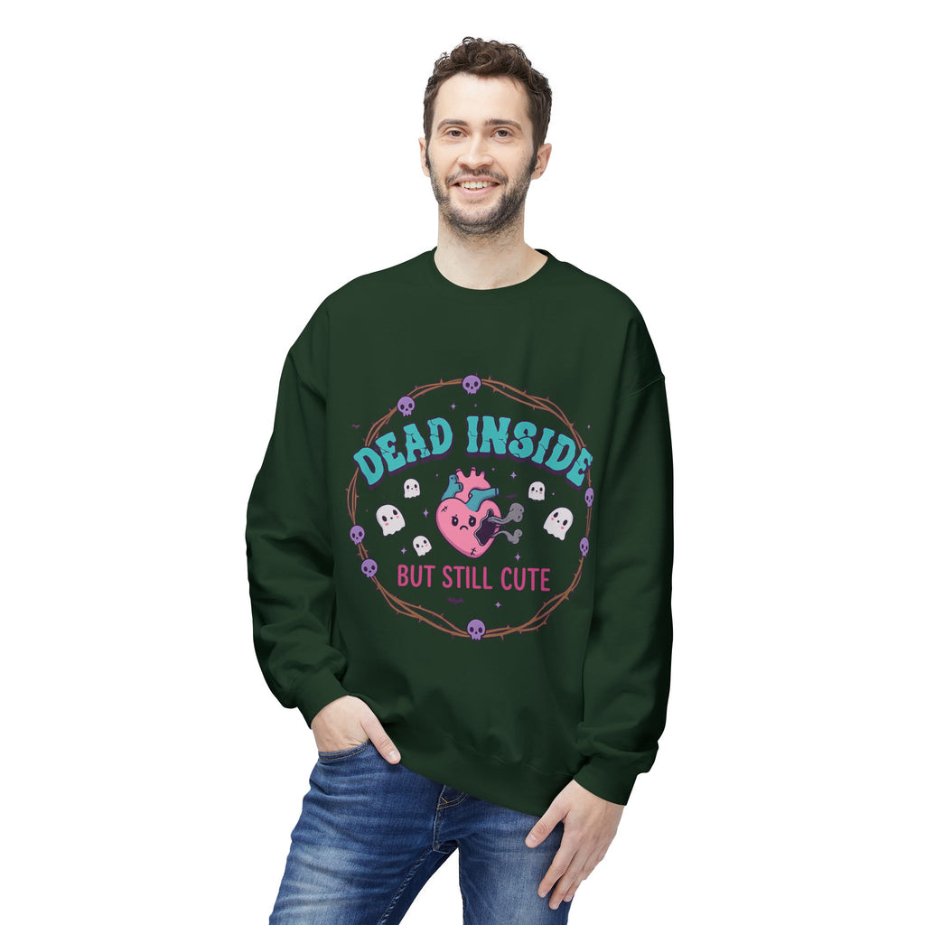 Dead Inside, But Still Cute 1- Crewneck Unisex Sweatshirt - Cozy Halloween Apparel