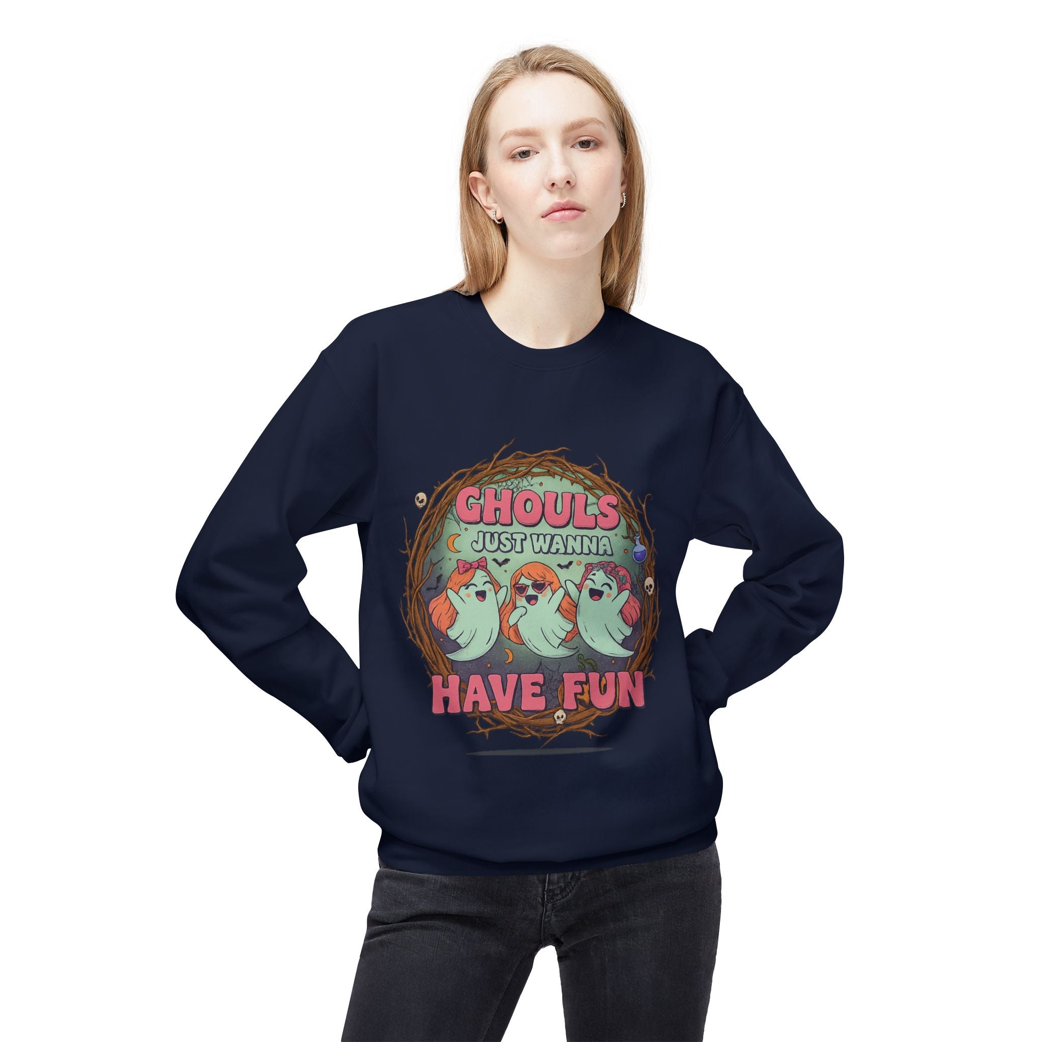 Ghouls Just Wanna Have Fun 1 - Crewneck Unisex Sweatshirt - Cozy Halloween Apparel