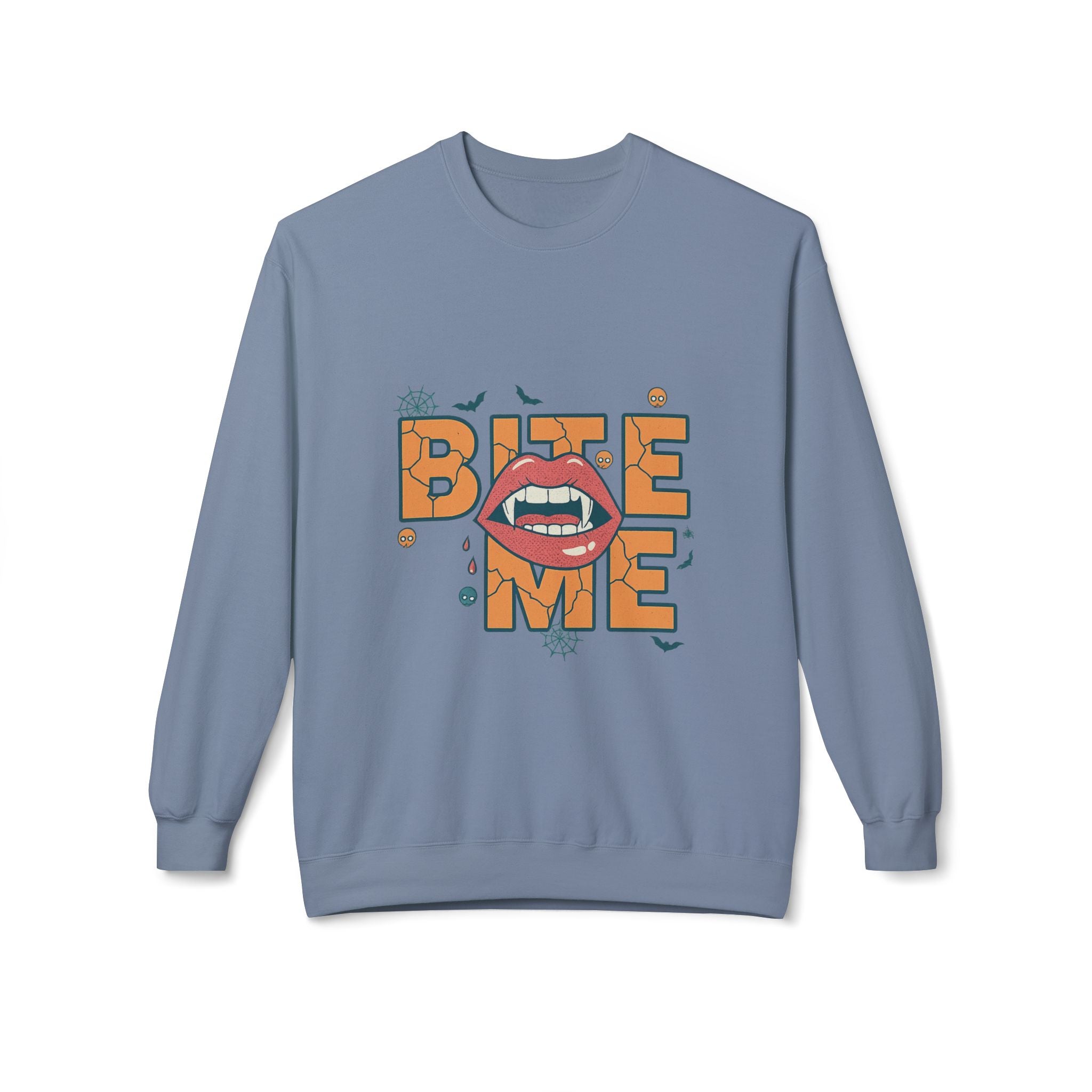 Bite Me 1- Crewneck Unisex Sweatshirt - Cozy Halloween Apparel