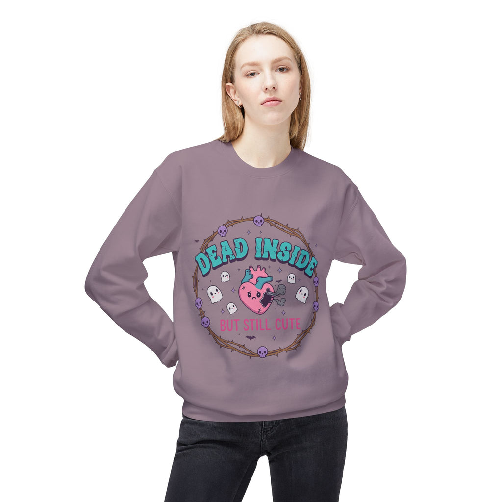 Dead Inside, But Still Cute 1- Crewneck Unisex Sweatshirt - Cozy Halloween Apparel
