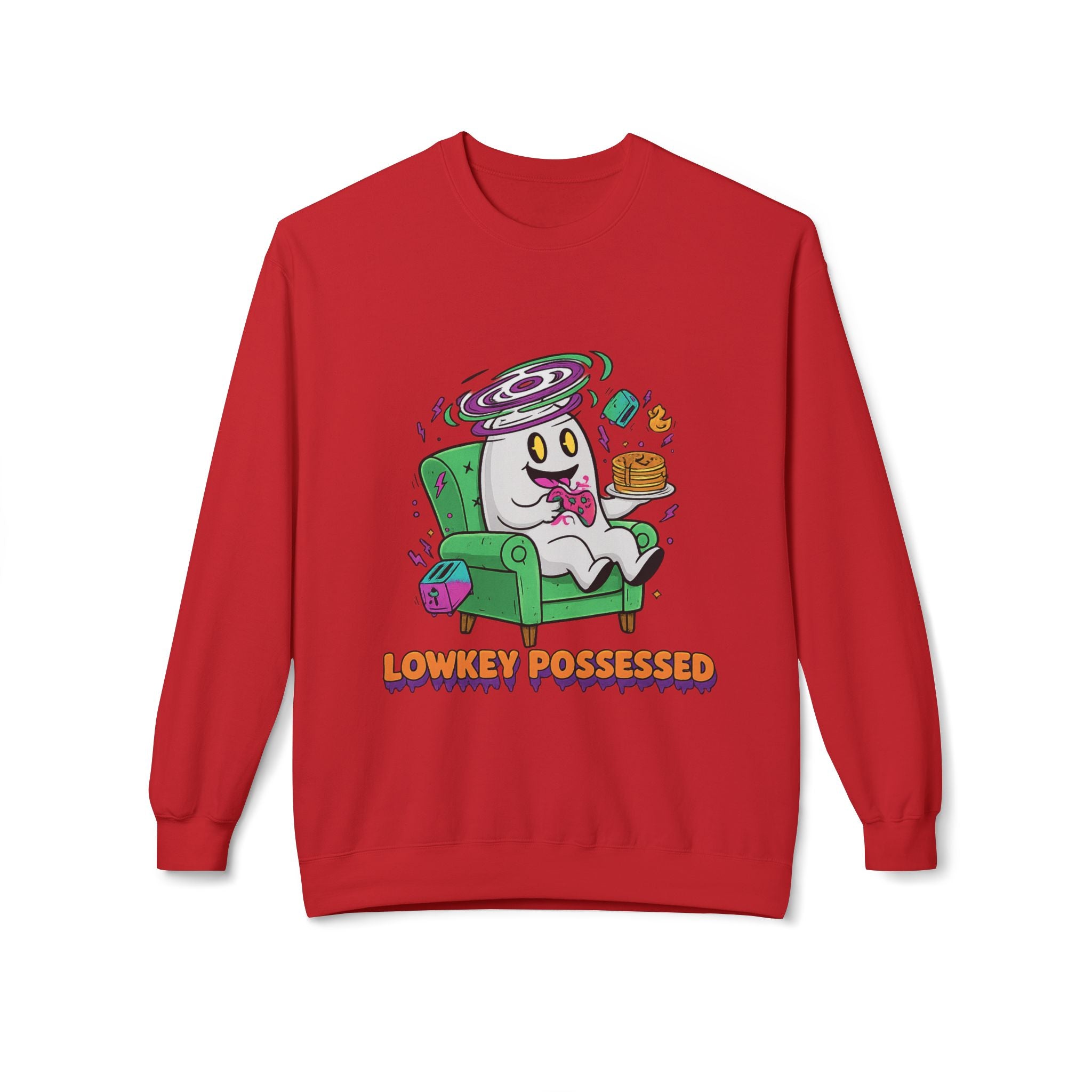 Lowkey Possessed 4 - Crewneck Unisex Sweatshirt - Cozy Halloween Apparel