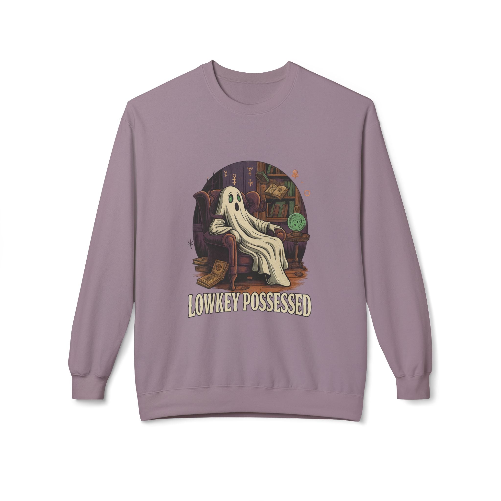 Lowkey Possessed 1 - Crewneck Unisex Sweatshirt - Cozy Halloween Apparel