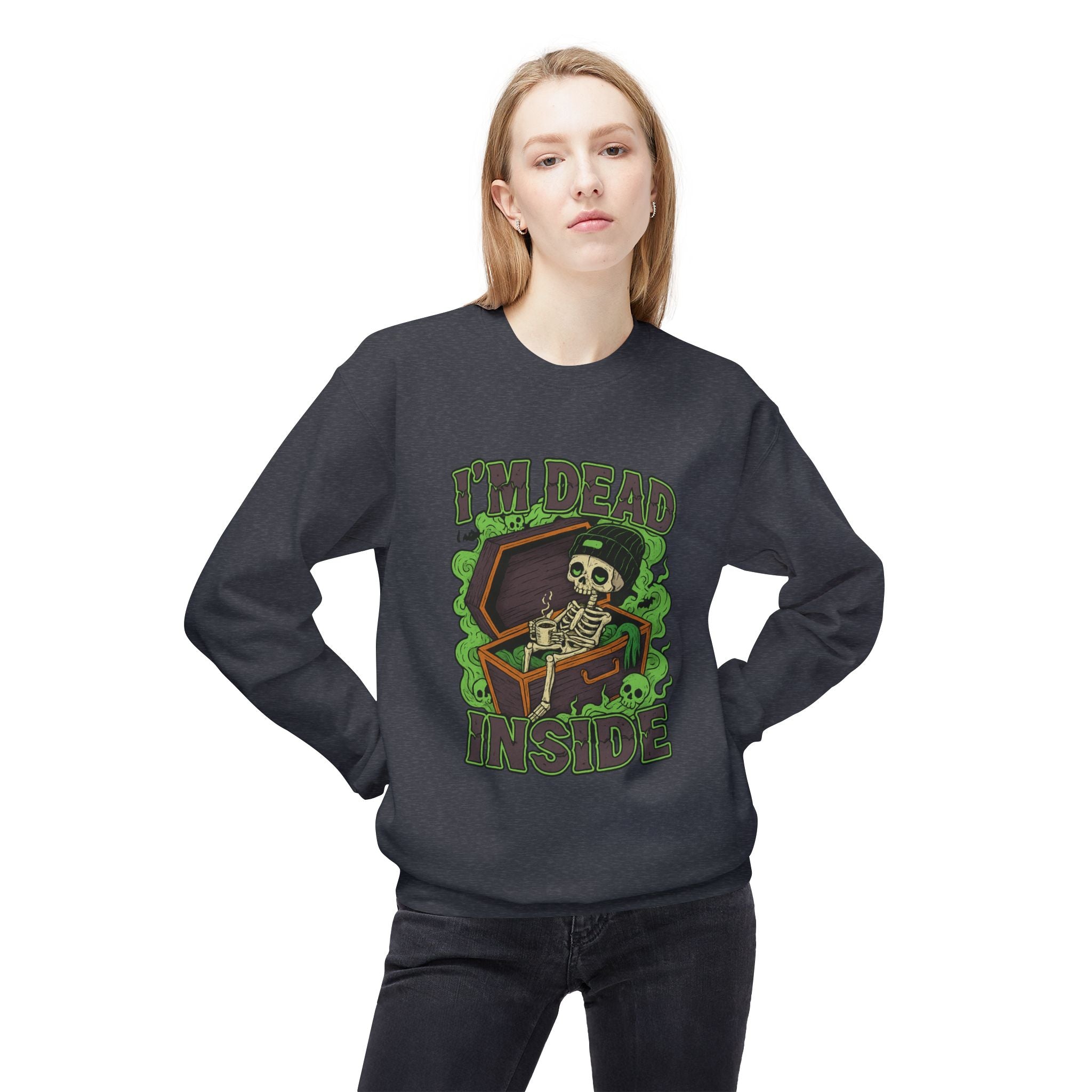 I'm Dead Inside 2- Crewneck Unisex Sweatshirt - Cozy Halloween Apparel